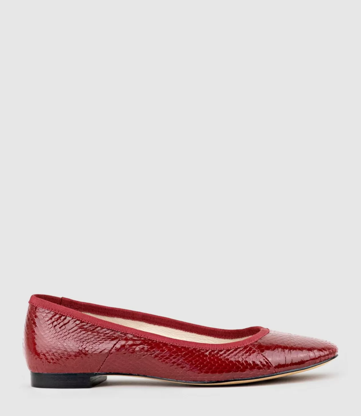 Edward Meller Ballet Flats<Faile Ballet With Grosgrain Piping In Ruby Snake