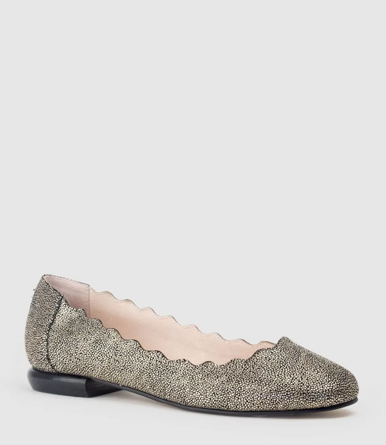 Edward Meller Ballet Flats<Fara Scalloped Ballet Flat In Gold Speckle