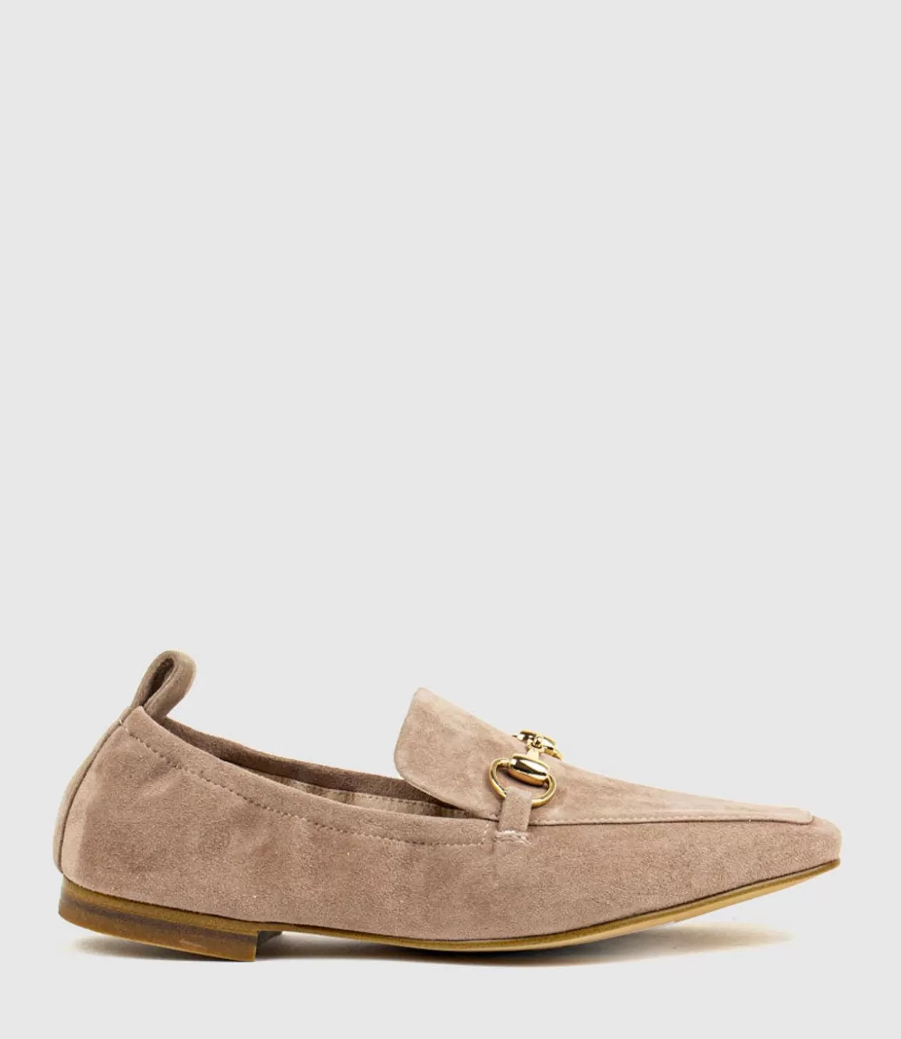 Edward Meller Loafers & Moccasins<Finer Elastic Back Slipper With Hardware In Nude Suede