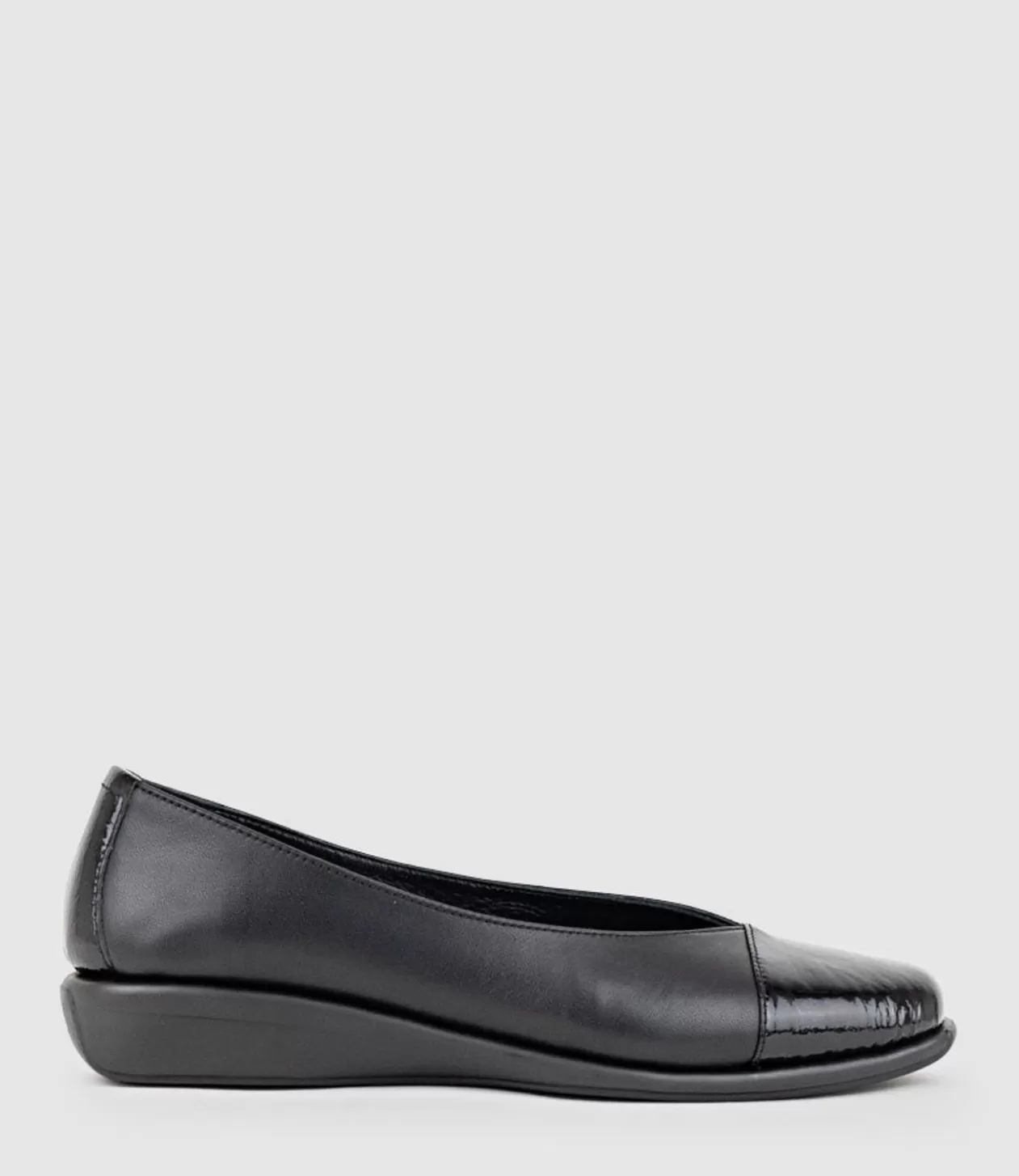 Edward Meller Low Heel<Frankly Cap Toe Comfort Ballet In Black