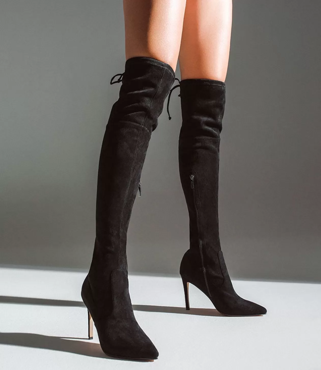 Edward Meller Long Boots<Gabor Thigh High Stretch Boot In Black Suede