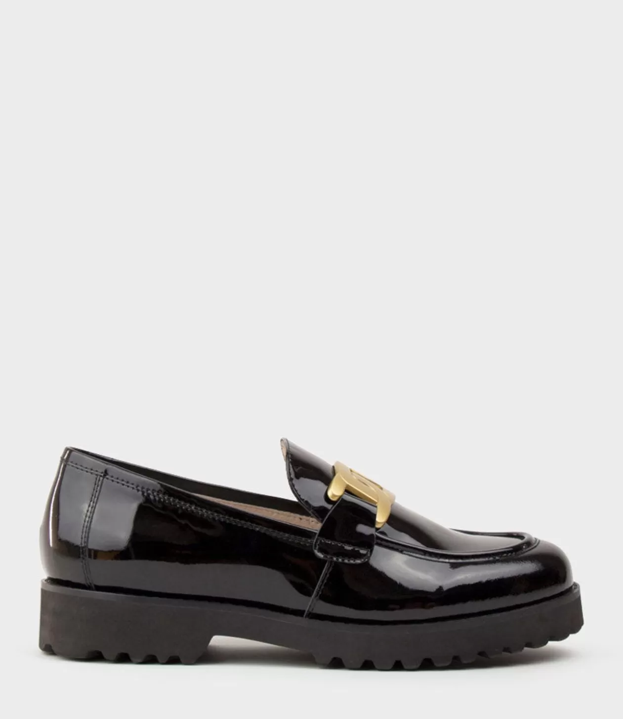 Edward Meller Loafers & Moccasins<Galad Moccasin With Hardware In Black Patent