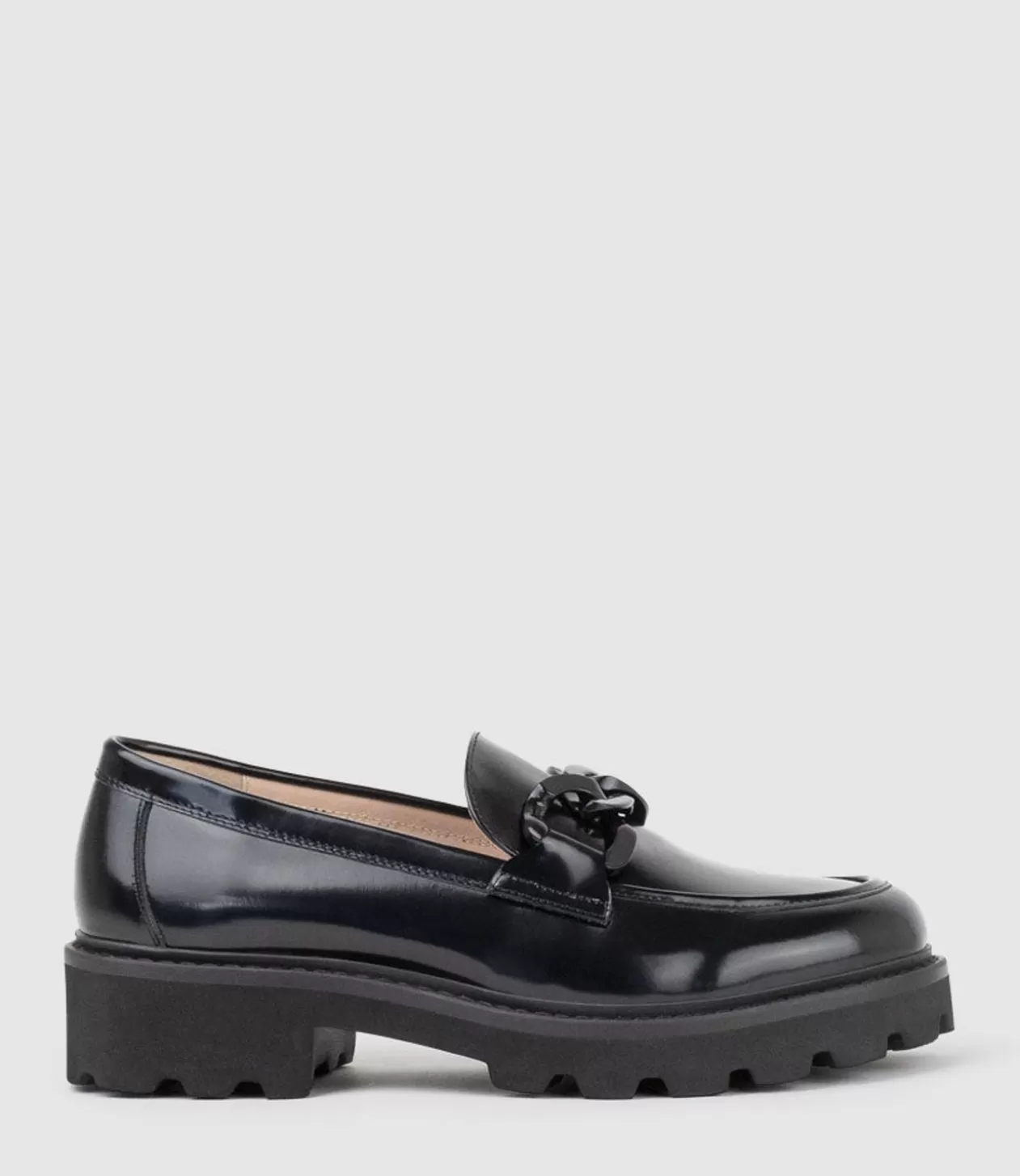 Edward Meller Loafers & Moccasins<Galt Moccasin With Tonal Trim In Black High Shine