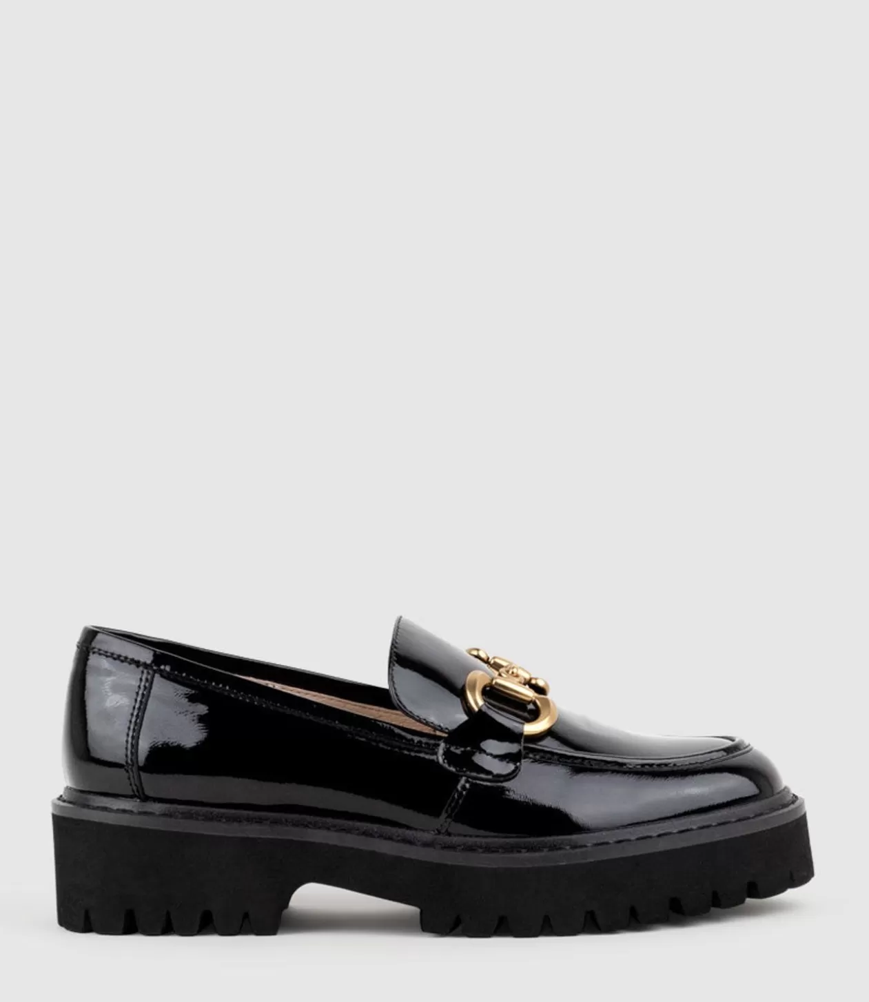 Edward Meller Loafers & Moccasins<Gideon Moccasin On Chunky Sole In Black Patent