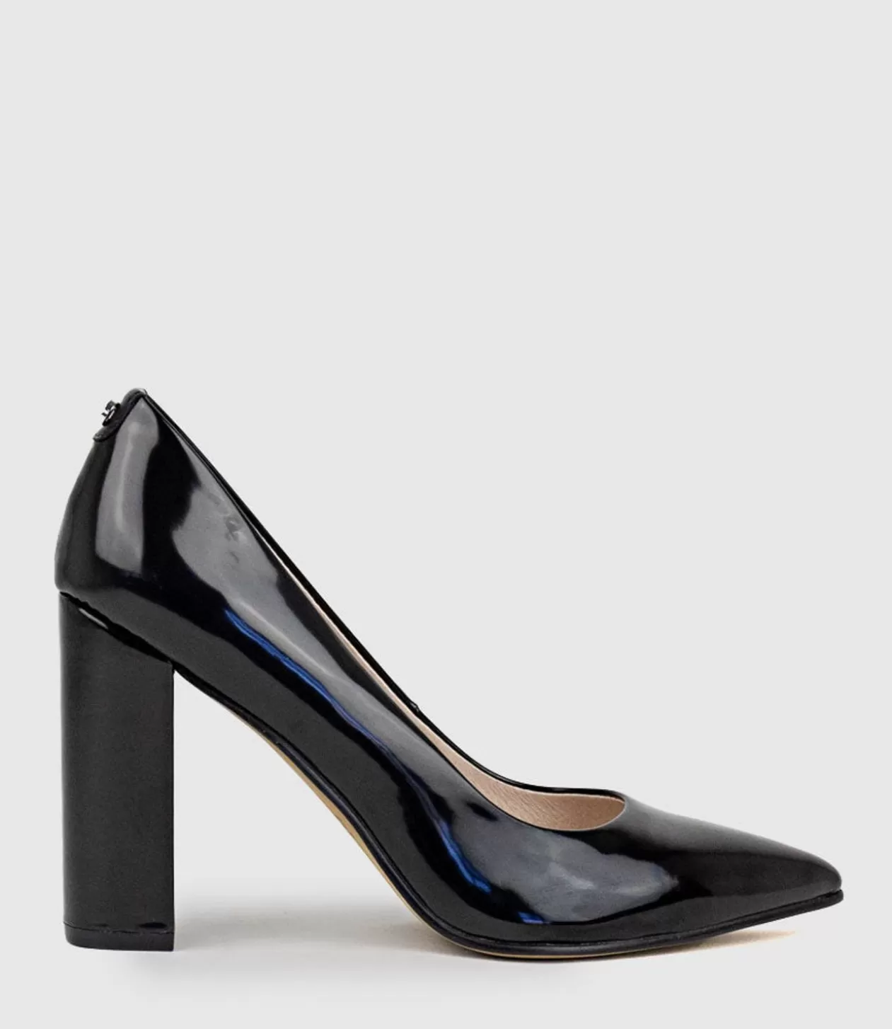 Edward Meller High Heel<Gigi100 Block Heel Pump In Black High Shine