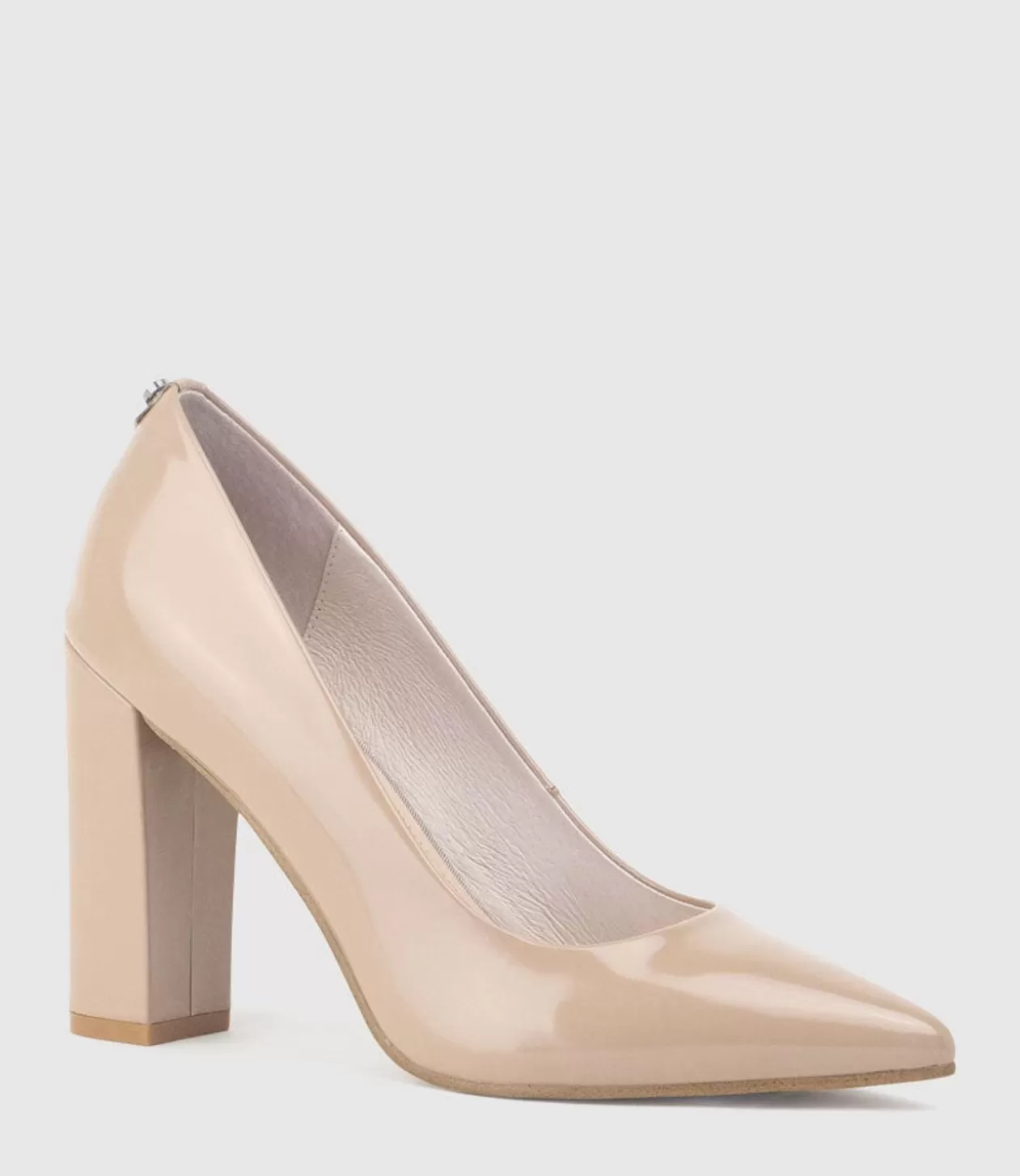 Edward Meller High Heel<Gigi100 Block Heel Pump In Nude High Shine