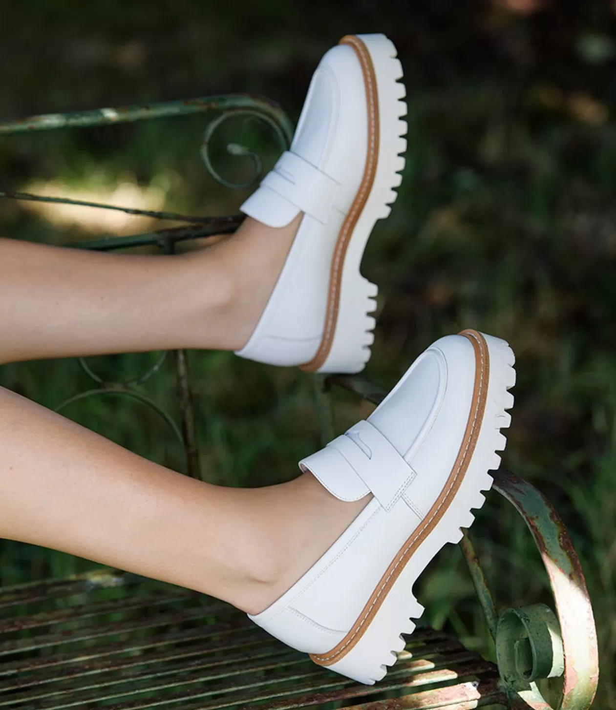 Edward Meller Loafers & Moccasins<Gillian Moccasin On Chunky Sole In Offwhite