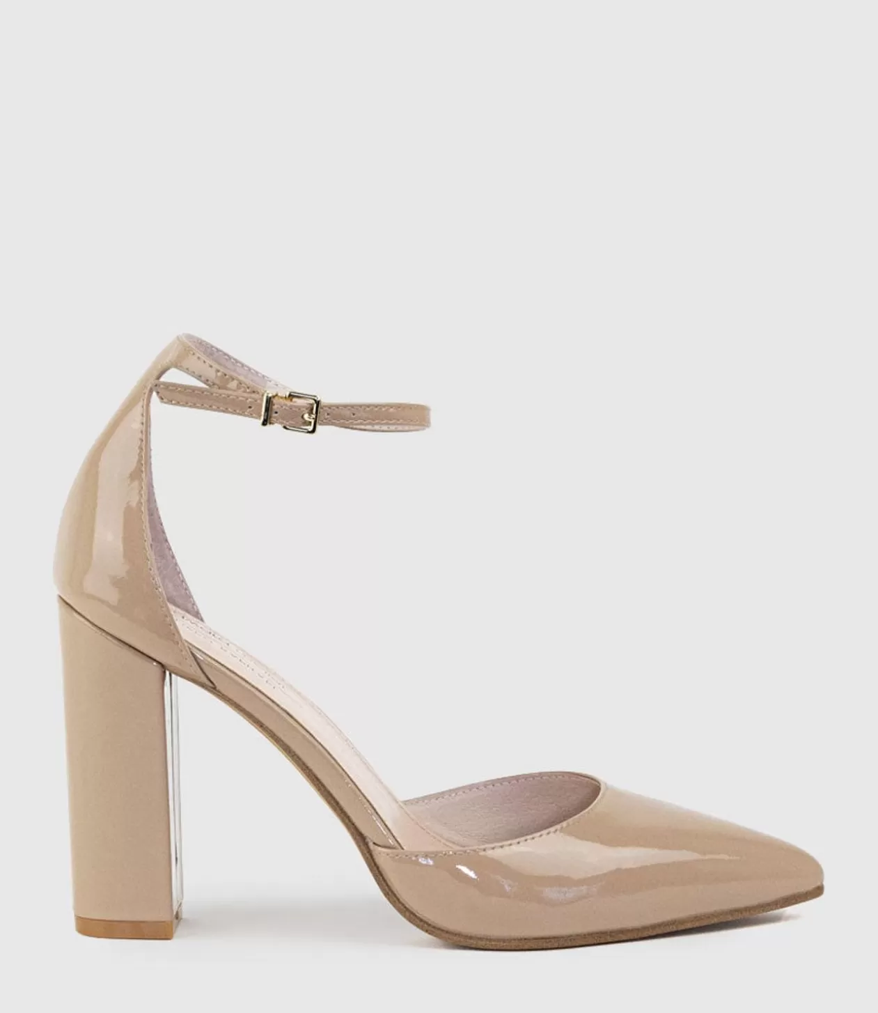 Edward Meller High Heel<Glam100 Block Heel Dorsay Pump In Nude Patent