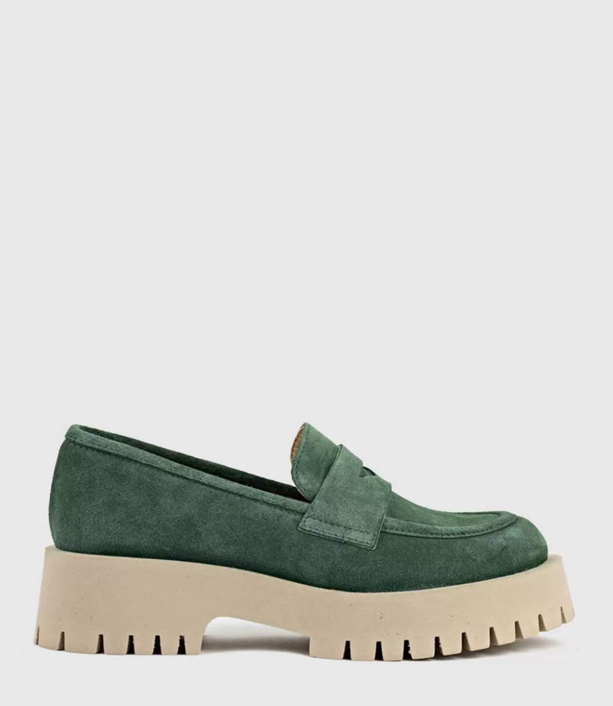 Edward Meller Loafers & Moccasins<Greville Loafer On Lug Sole In Green Suede