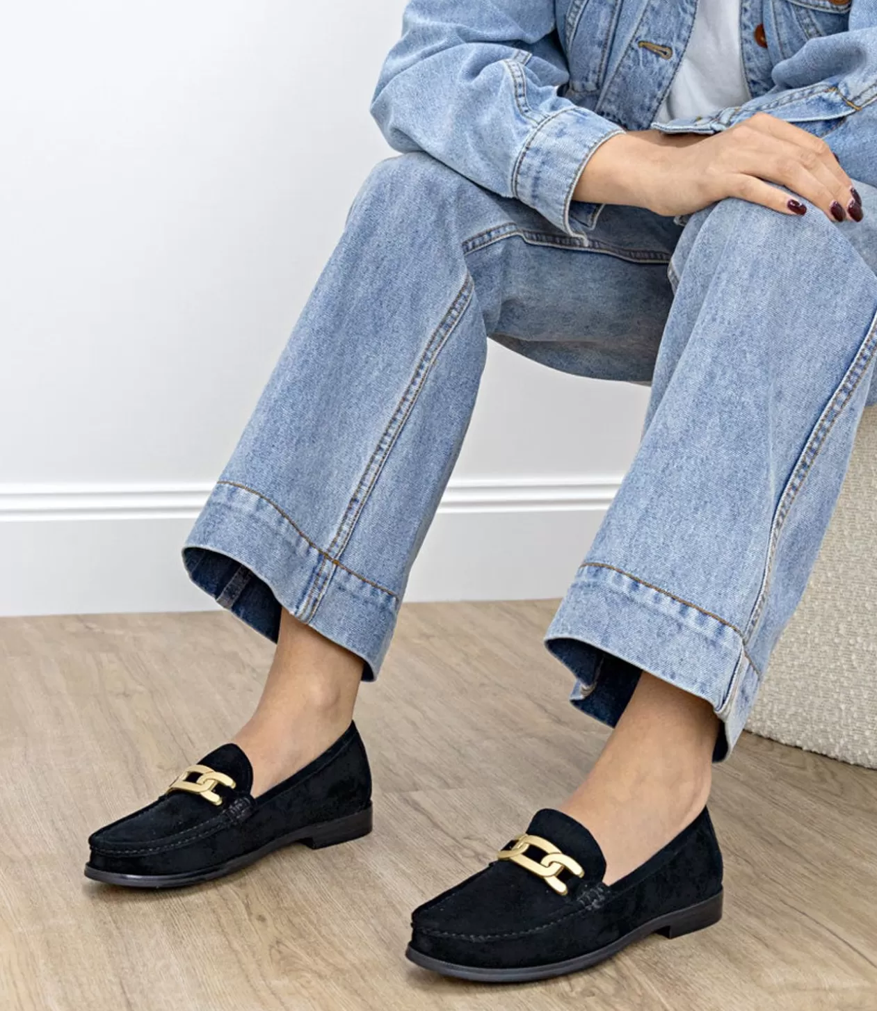 Edward Meller Loafers & Moccasins<Hinge Penny Loafer With Trim In Black Suede