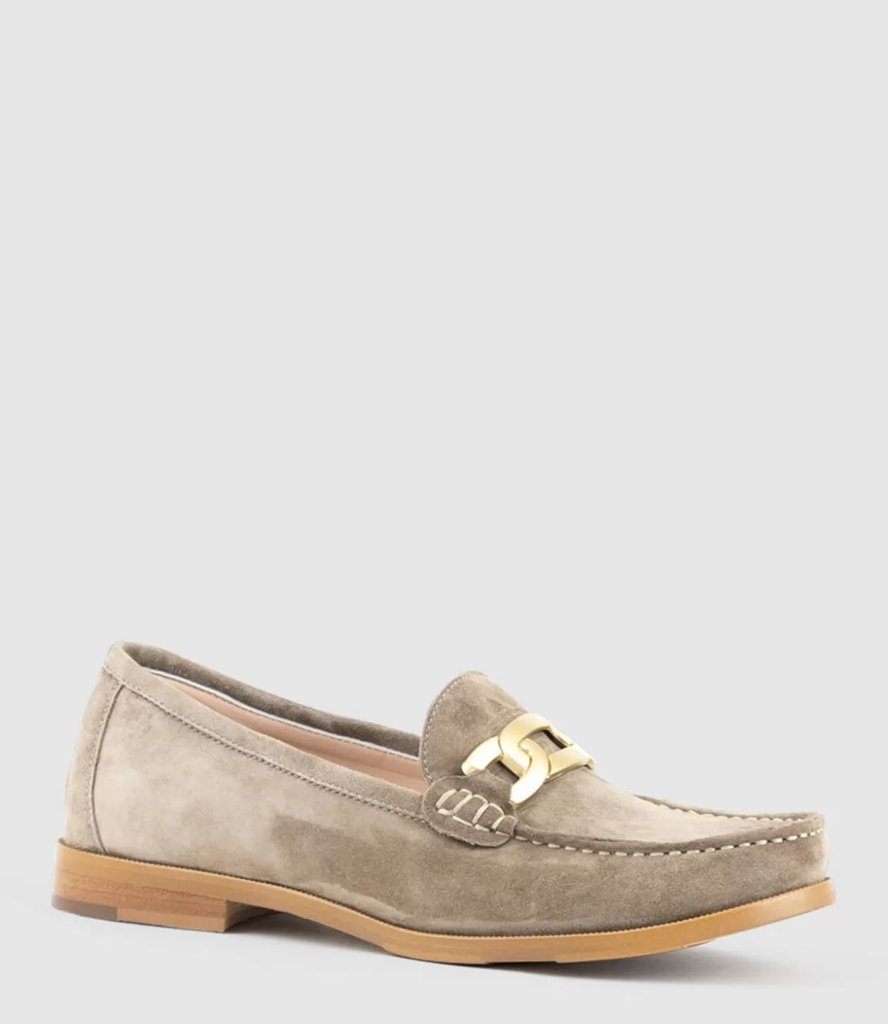 Edward Meller Loafers & Moccasins<Hinge Penny Loafer With Trim In Latte Suede