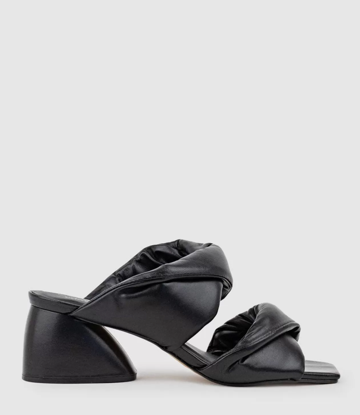 Edward Meller Mid Heel Sandals<Imira55 Puffed Heel Slide In Black