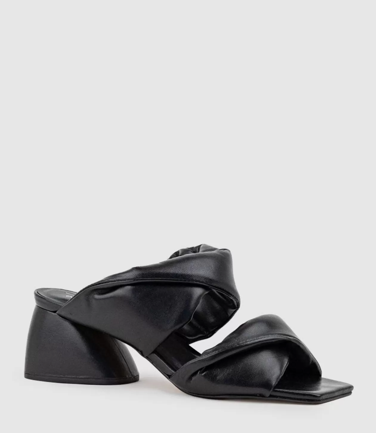 Edward Meller Mid Heel Sandals<Imira55 Puffed Heel Slide In Black