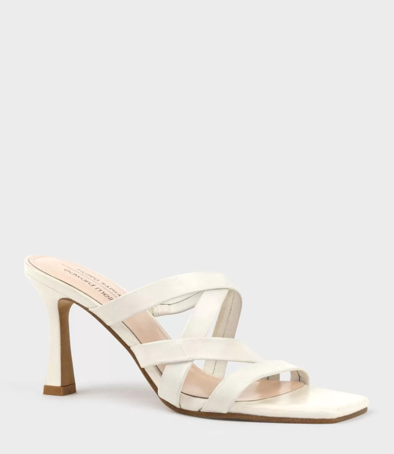 Edward Meller High Heel Sandals<Indie80 Square Toe Strappy Slide In Offwhite