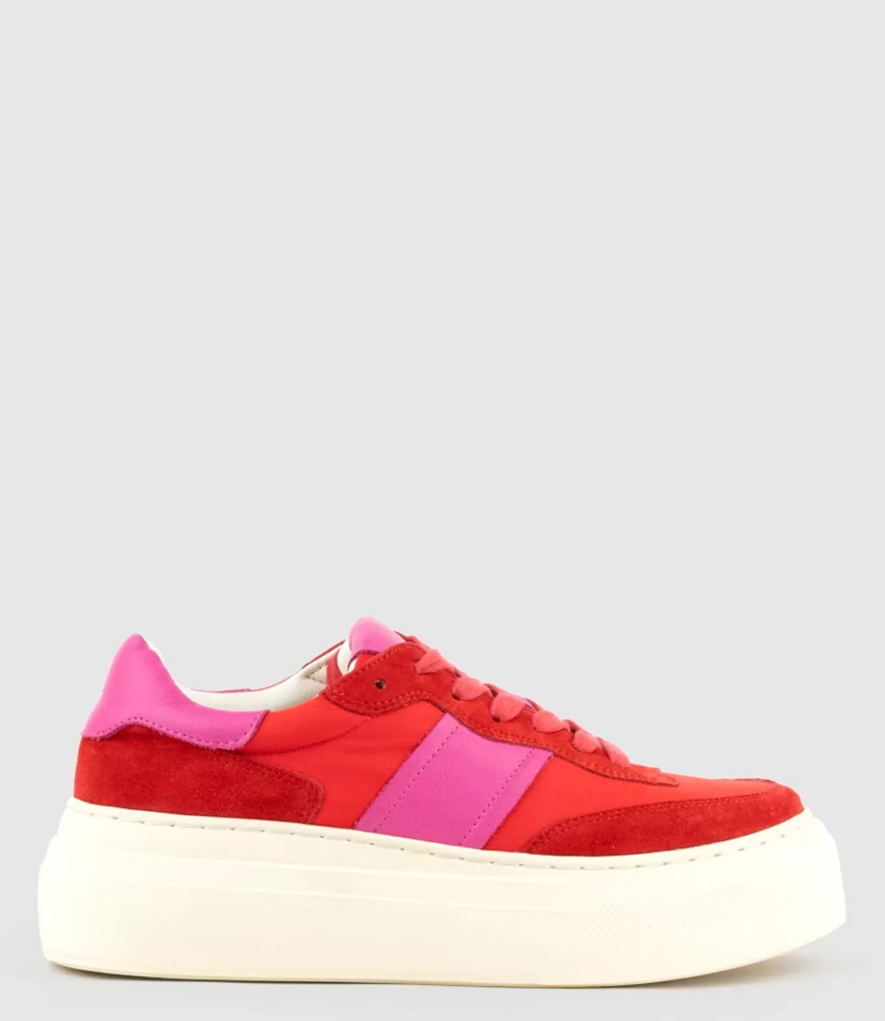 Edward Meller Sneakers<Jasper Retro Platform Sneaker In Red Combo