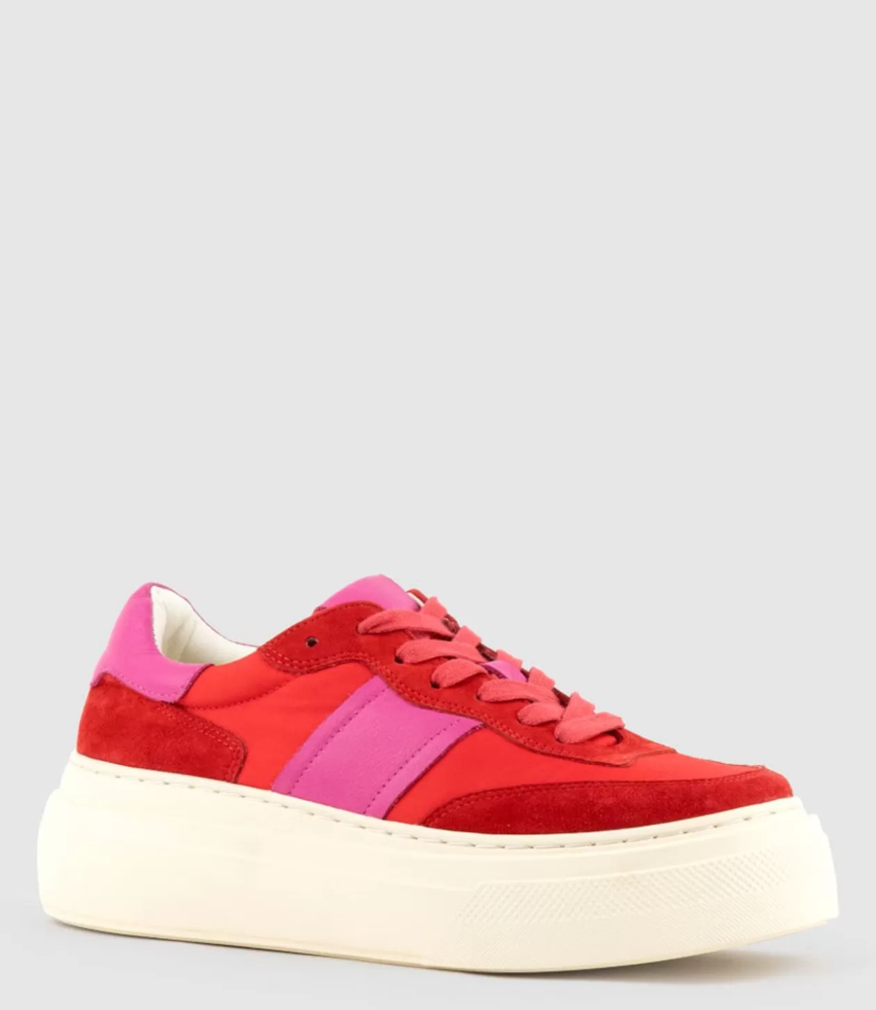 Edward Meller Sneakers<Jasper Retro Platform Sneaker In Red Combo