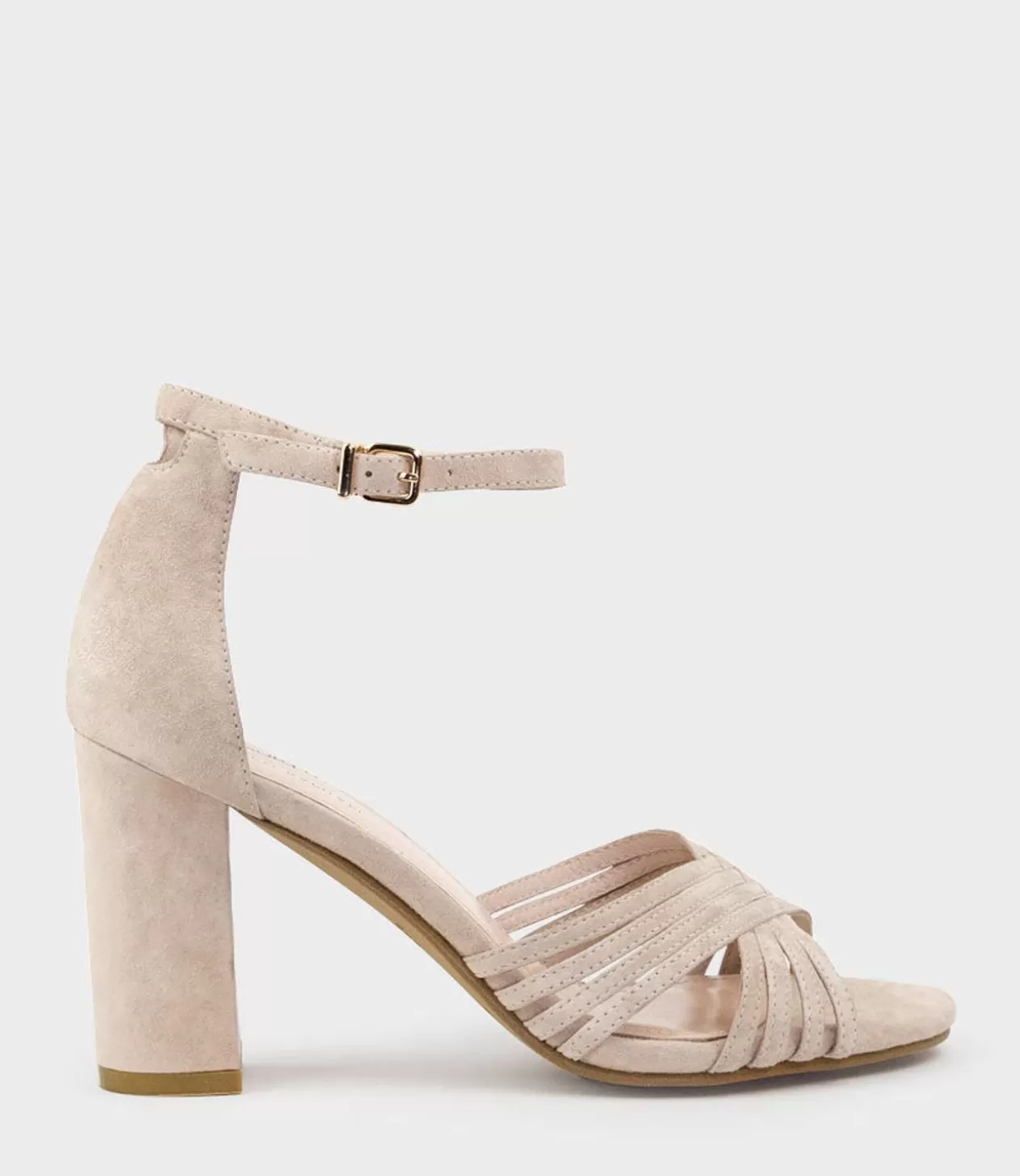 Edward Meller High Heel Sandals<Karina85 Multistrap Block Heel Sandal In Blush Suede