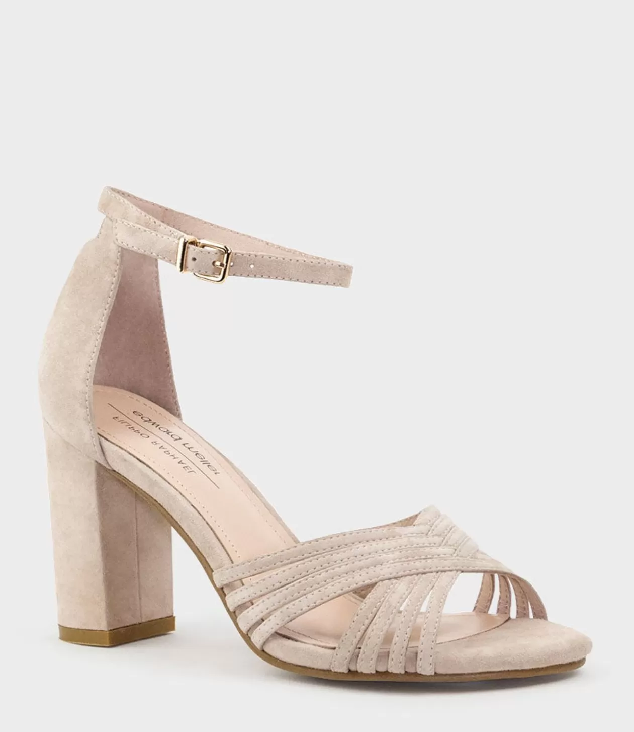 Edward Meller High Heel Sandals<Karina85 Multistrap Block Heel Sandal In Blush Suede