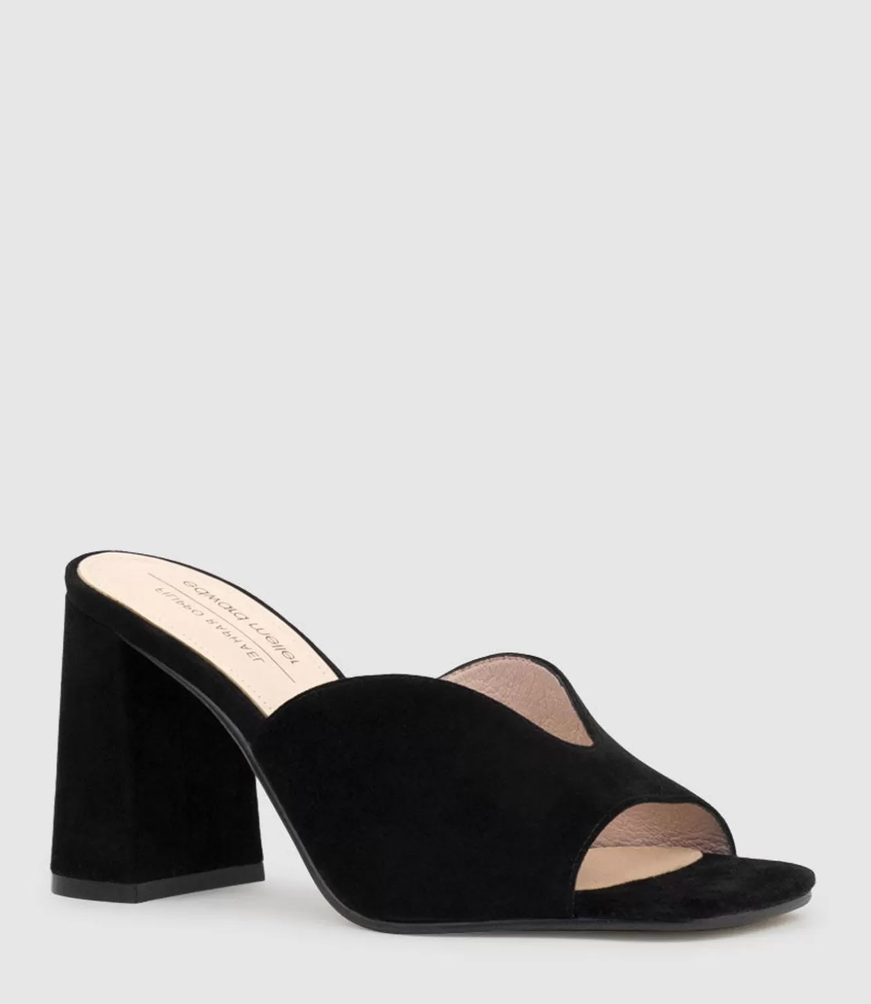 Edward Meller High Heel Sandals<Kathy85 V Throat Slide In Black Suede