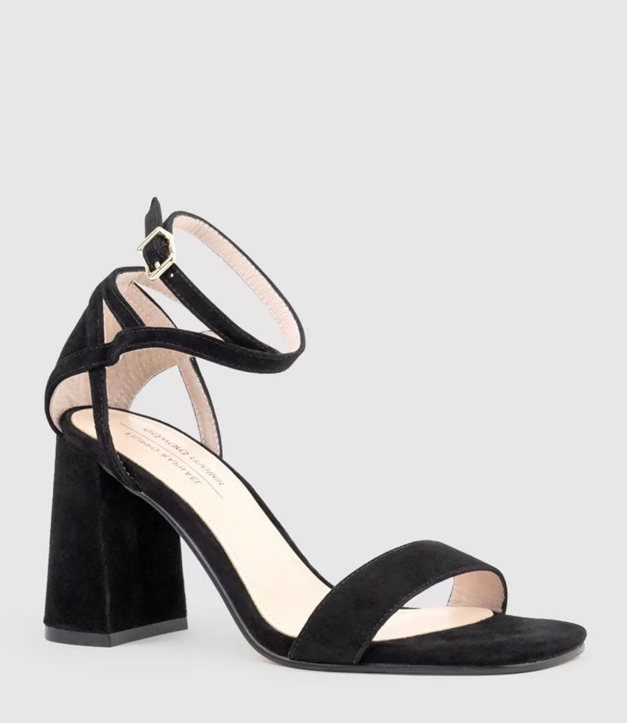 Edward Meller High Heel Sandals<Kelsey85 Ankle Wrap Sandal In Black Suede