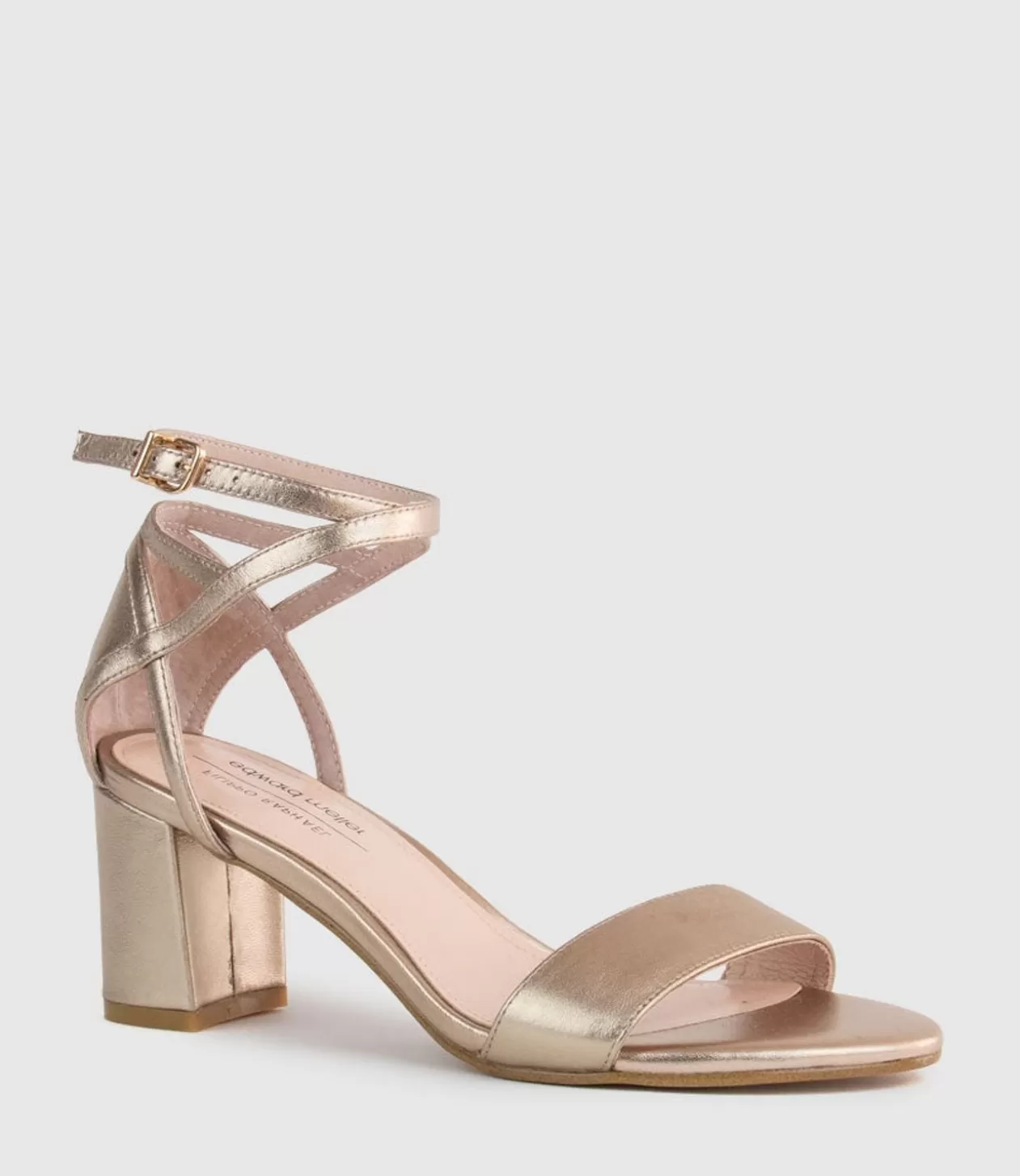 Edward Meller Mid Heel Sandals<Kenia60 Block Heel Sandal With Hourglass Ankle Wrap In Rosegold