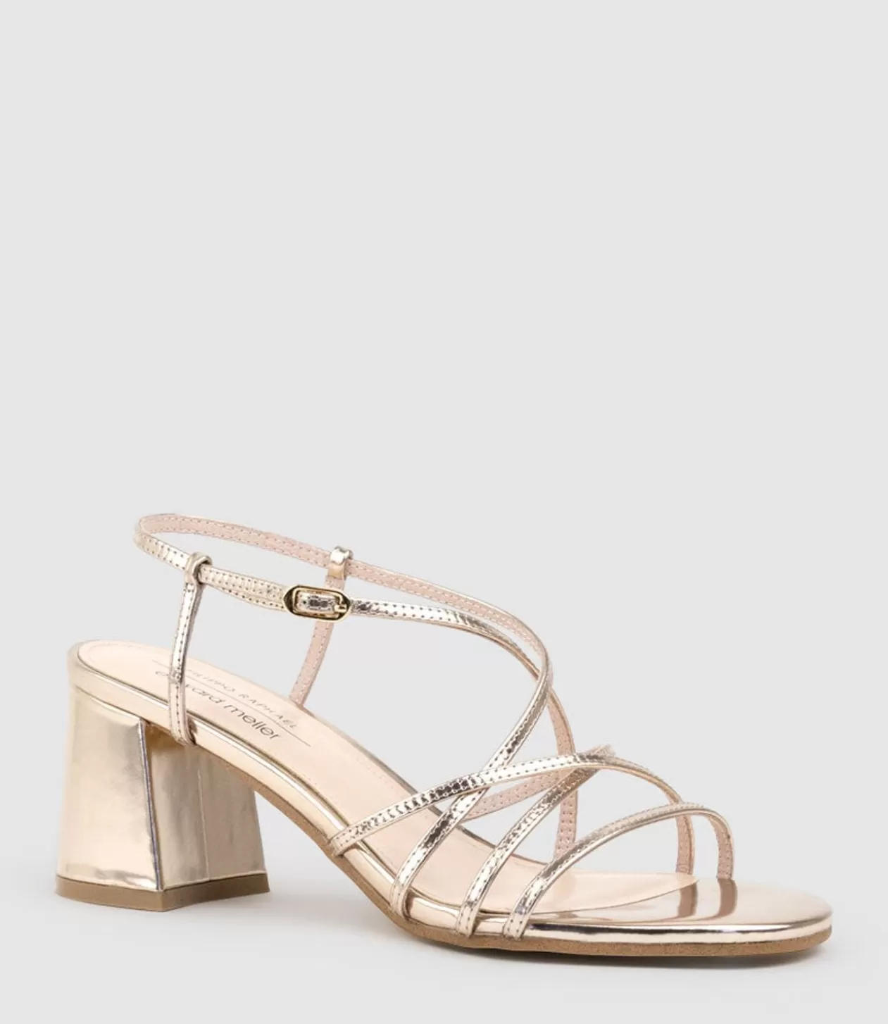 Edward Meller Mid Heel Sandals<Kia65 Strappy Sandal In Rosegold High Shine