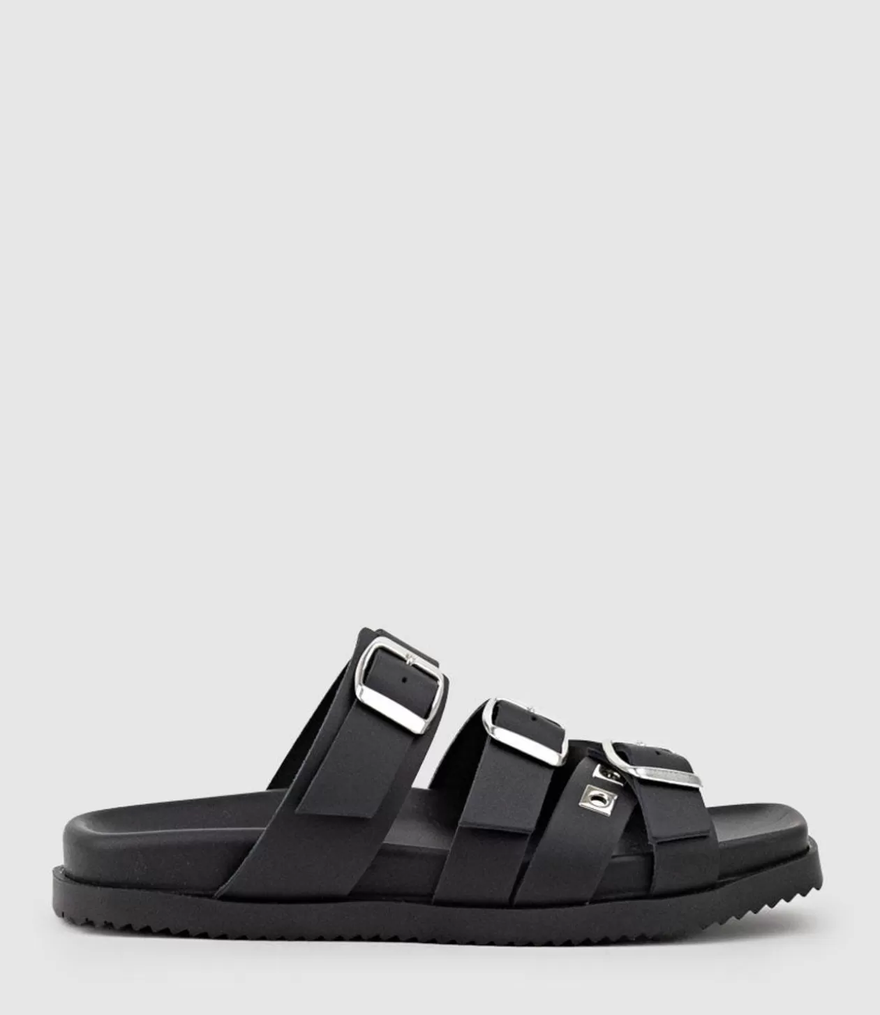 Edward Meller Low Sandals<Klover Multi-Strap Buckle Slide In Black