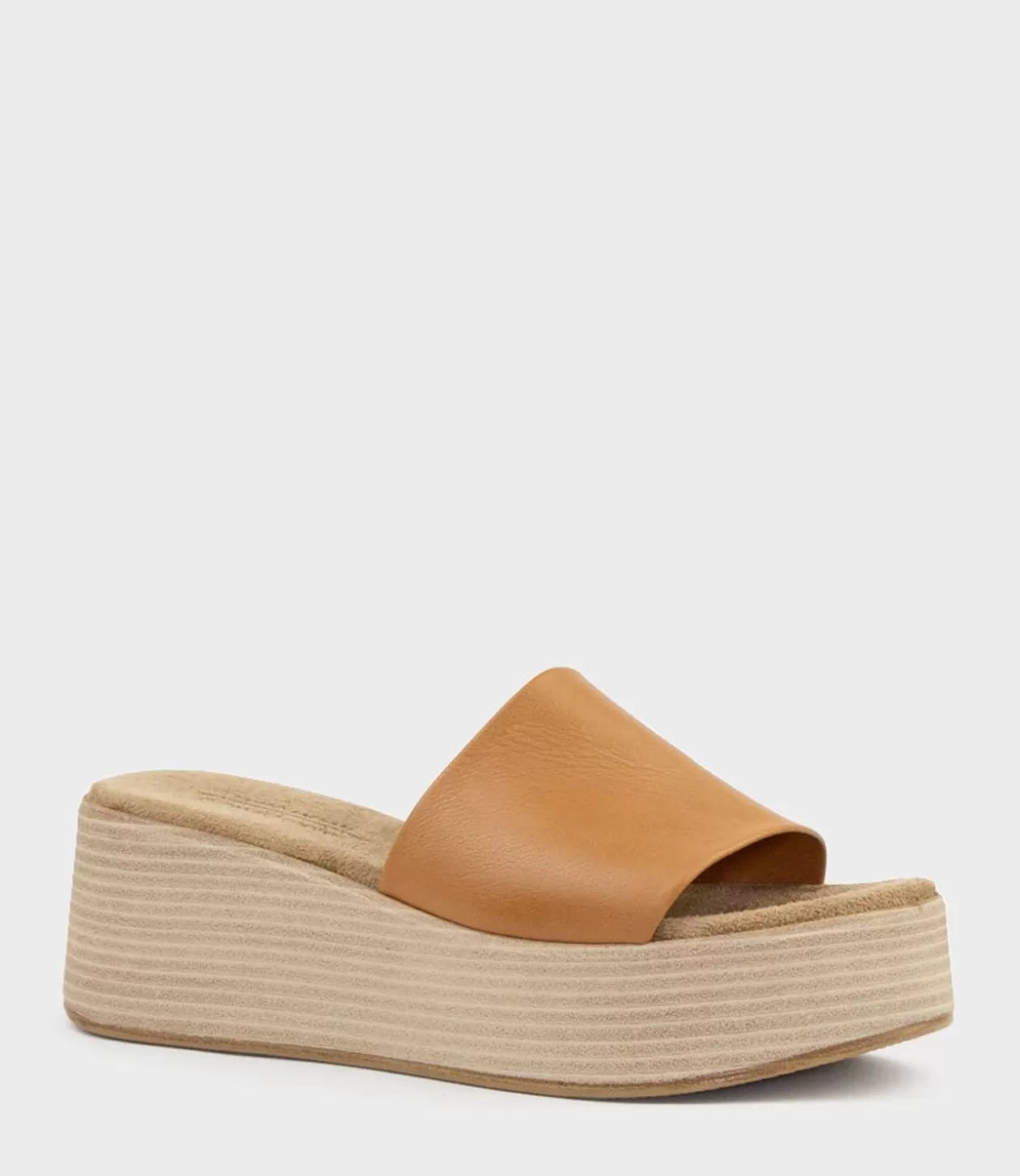 Edward Meller Mid Heel Sandals<Levon Slide On Wedge In Tan