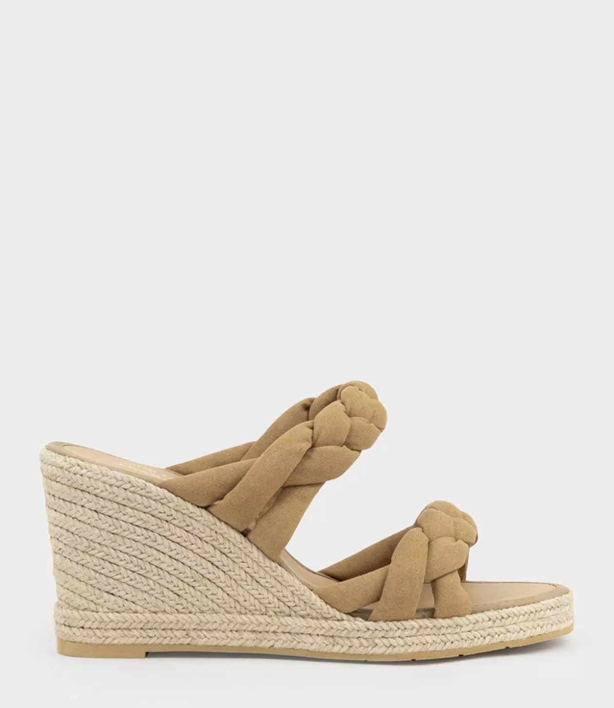 Edward Meller High Heel Sandals<Malone Braided Two Strap Espadrille In Tan Suede