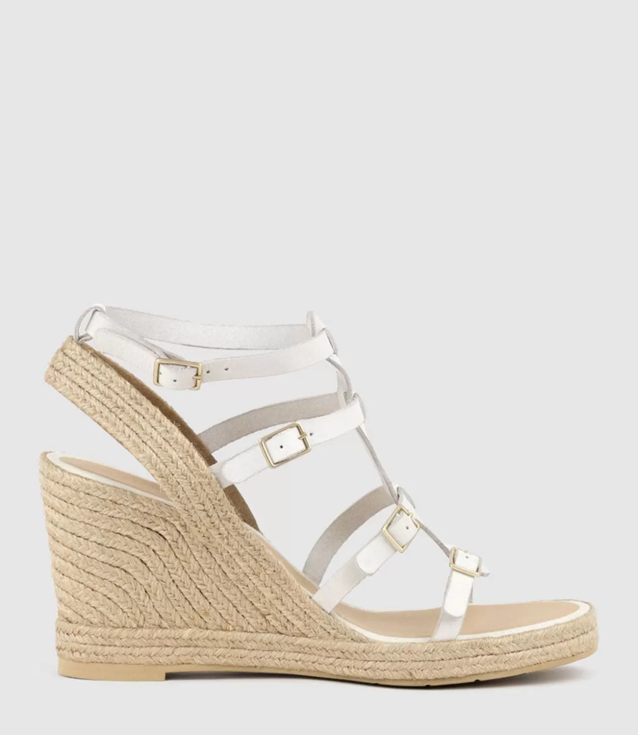 Edward Meller High Heel Sandals<Marcelle Multi Buckle Espadrille In Offwhite