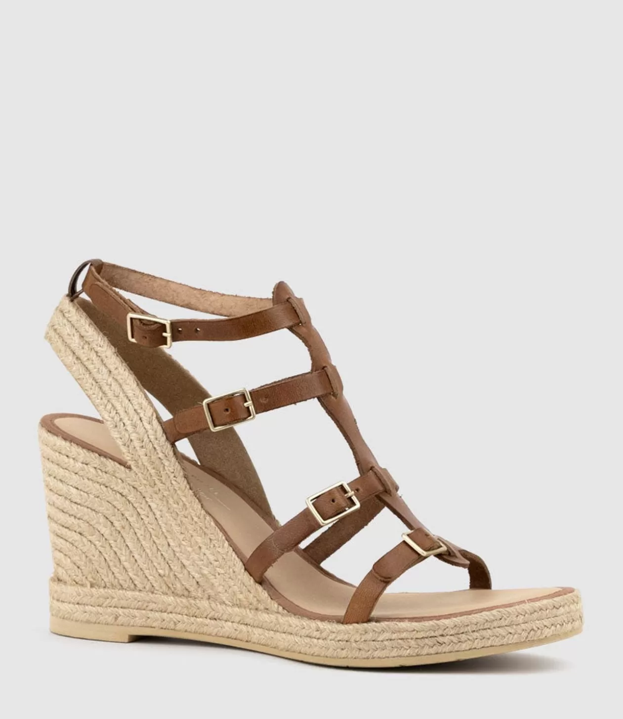 Edward Meller High Heel Sandals<Marcelle Multi Buckle Espadrille In Tan