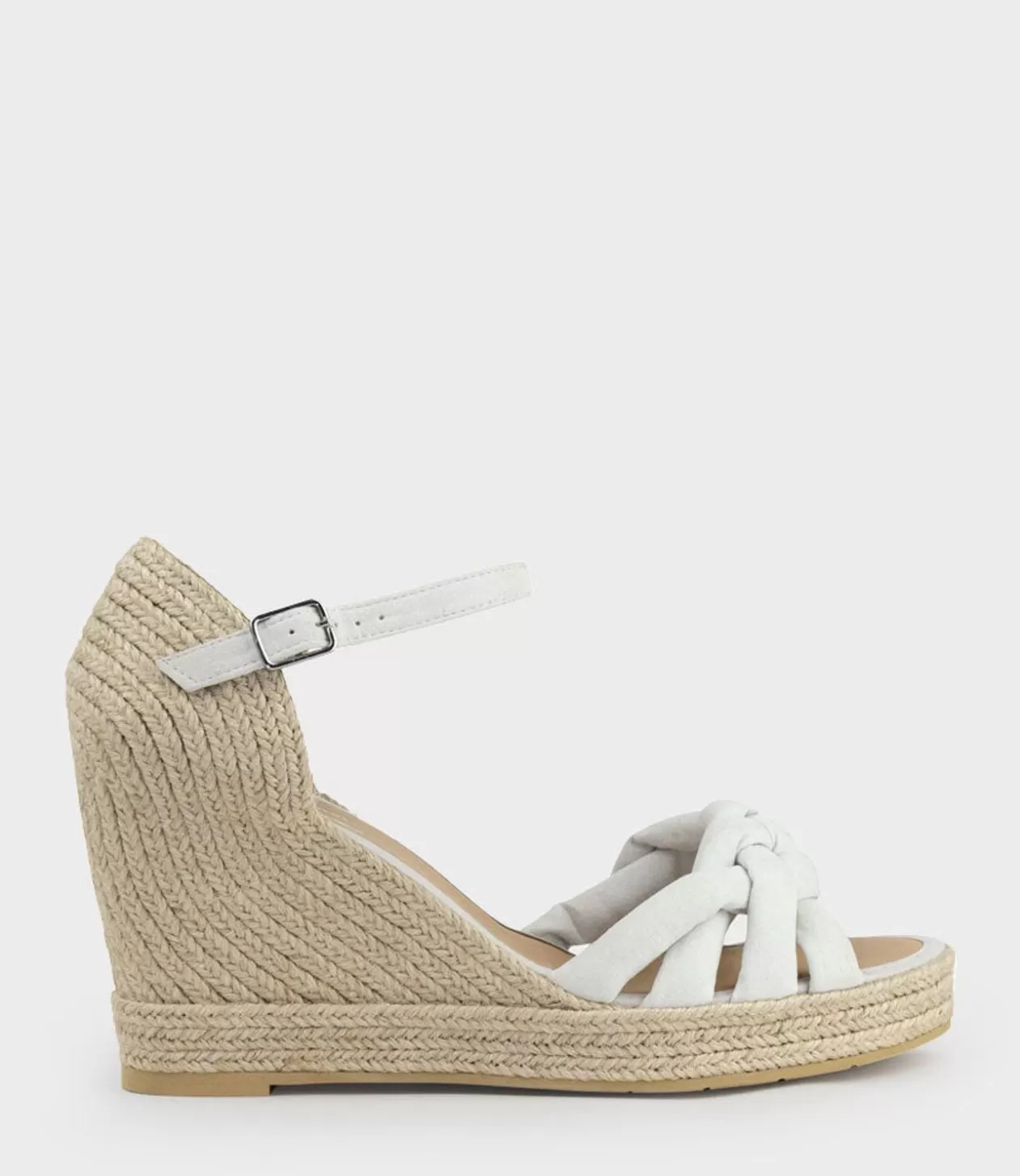 Edward Meller High Heel Sandals<Meena Braided Front Strap Espadrille In Offwhite Suede