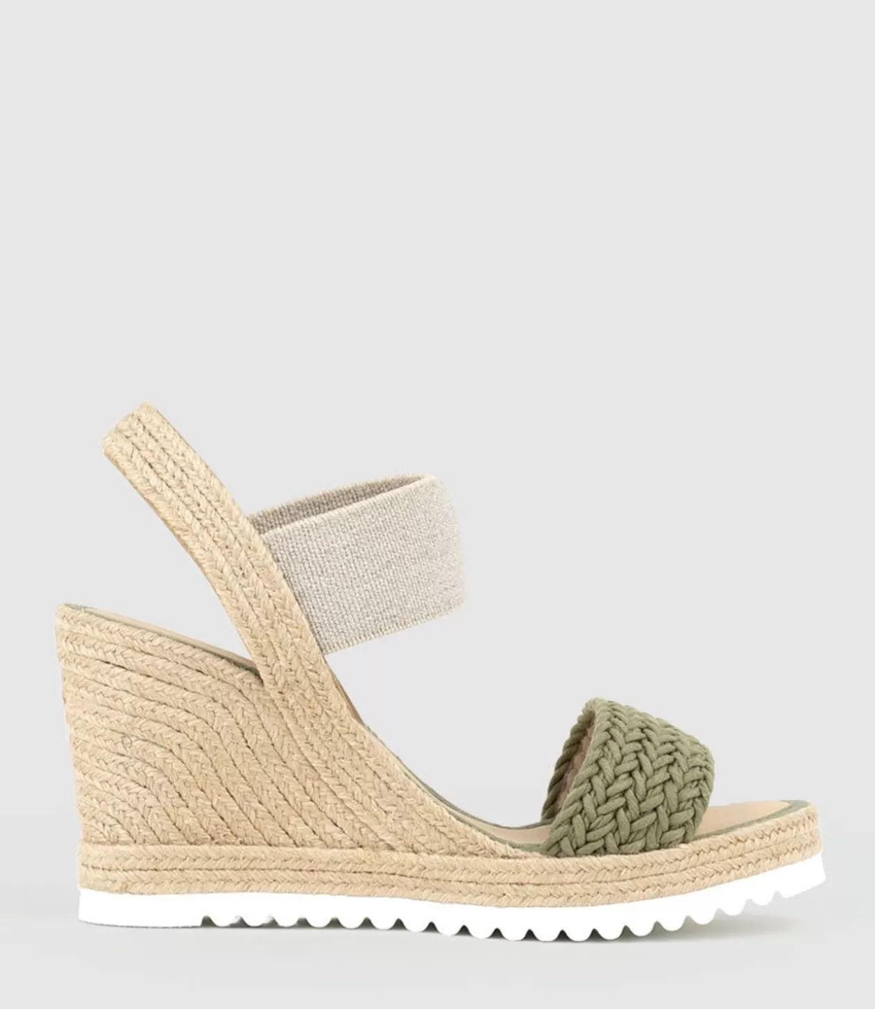 Edward Meller High Heel Sandals<Mercedes Elastic Crochet Espadrille In Khaki