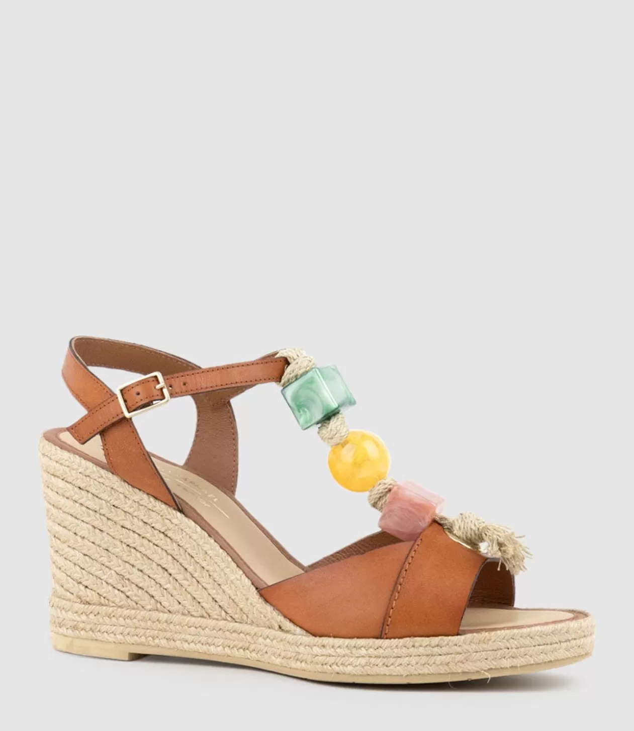 Edward Meller High Heel Sandals<Mille Bauble T Bar High Espadrille In Tan