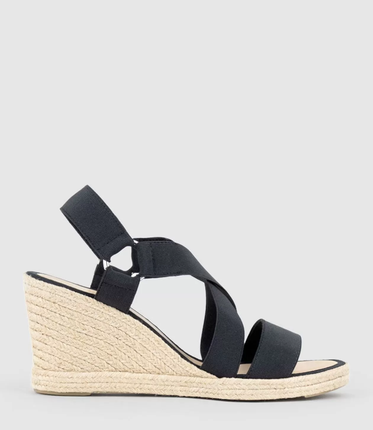 Edward Meller High Heel Sandals<Miria Elastic Crossover Espadrille In Black