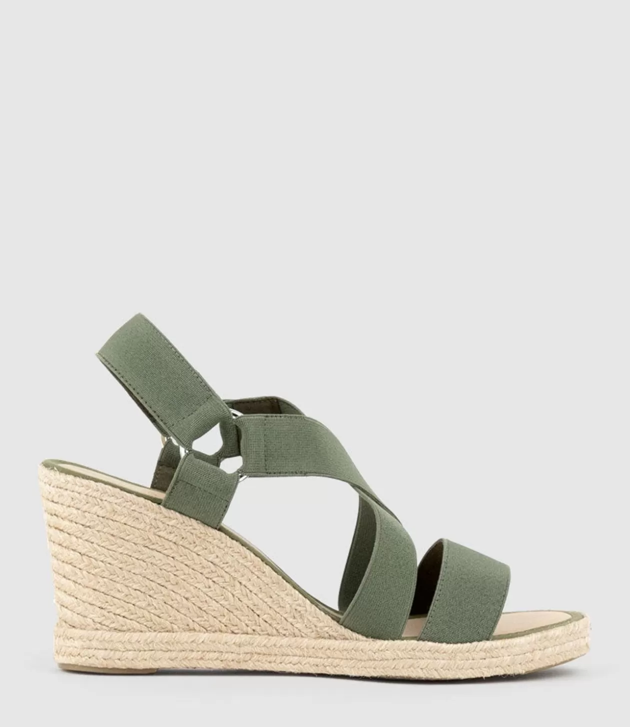 Edward Meller Espadrilles<Miria Elastic Crossover Espadrille In Khaki