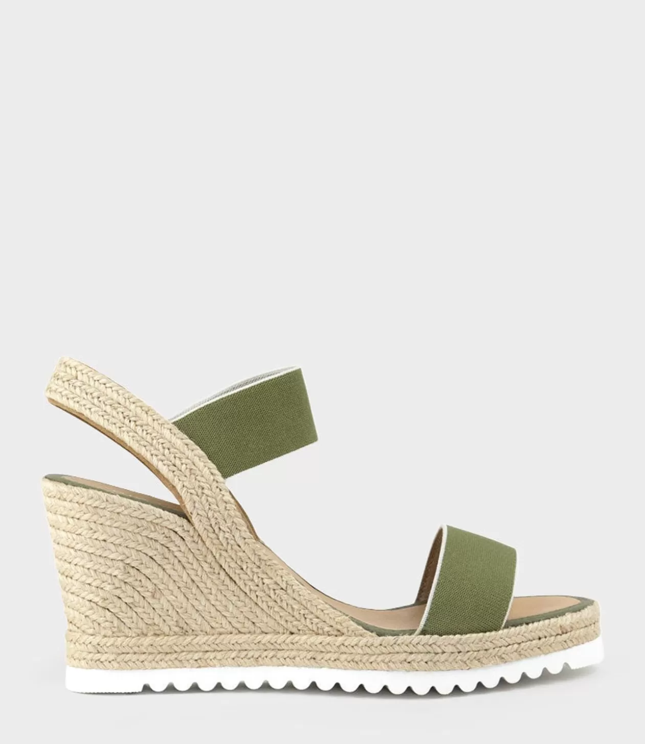 Edward Meller High Heel Sandals<Mya Two Strap Elastic Espadrille In Khaki