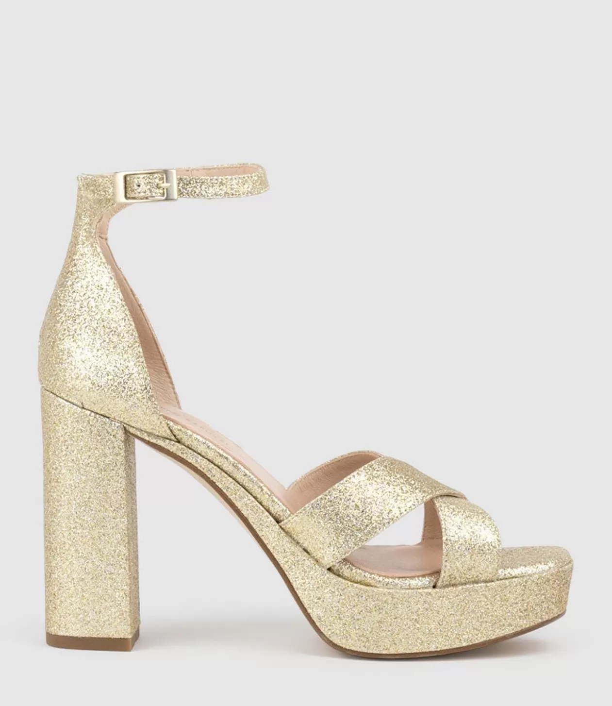 Edward Meller High Heel Sandals<Raine100 Crossover Platform Sandal In Gold