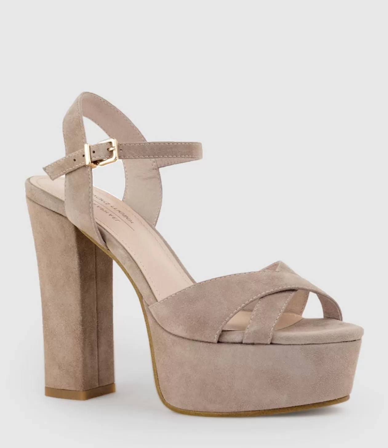 Edward Meller Platform Sandals<Ramona125 Inverted Crossover Platform Sandal In Nude Suede