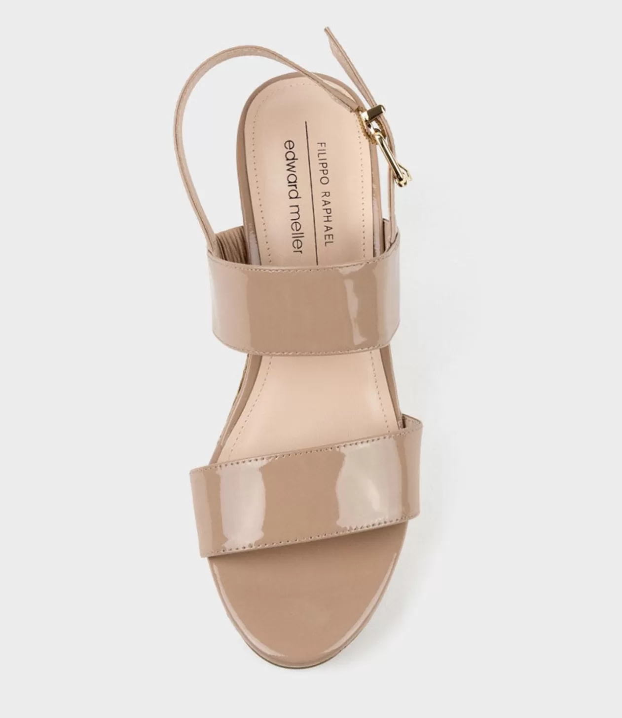 Edward Meller High Heel Sandals<Rana80 Two Strap Sandal On Cork Unit In Nude Patent
