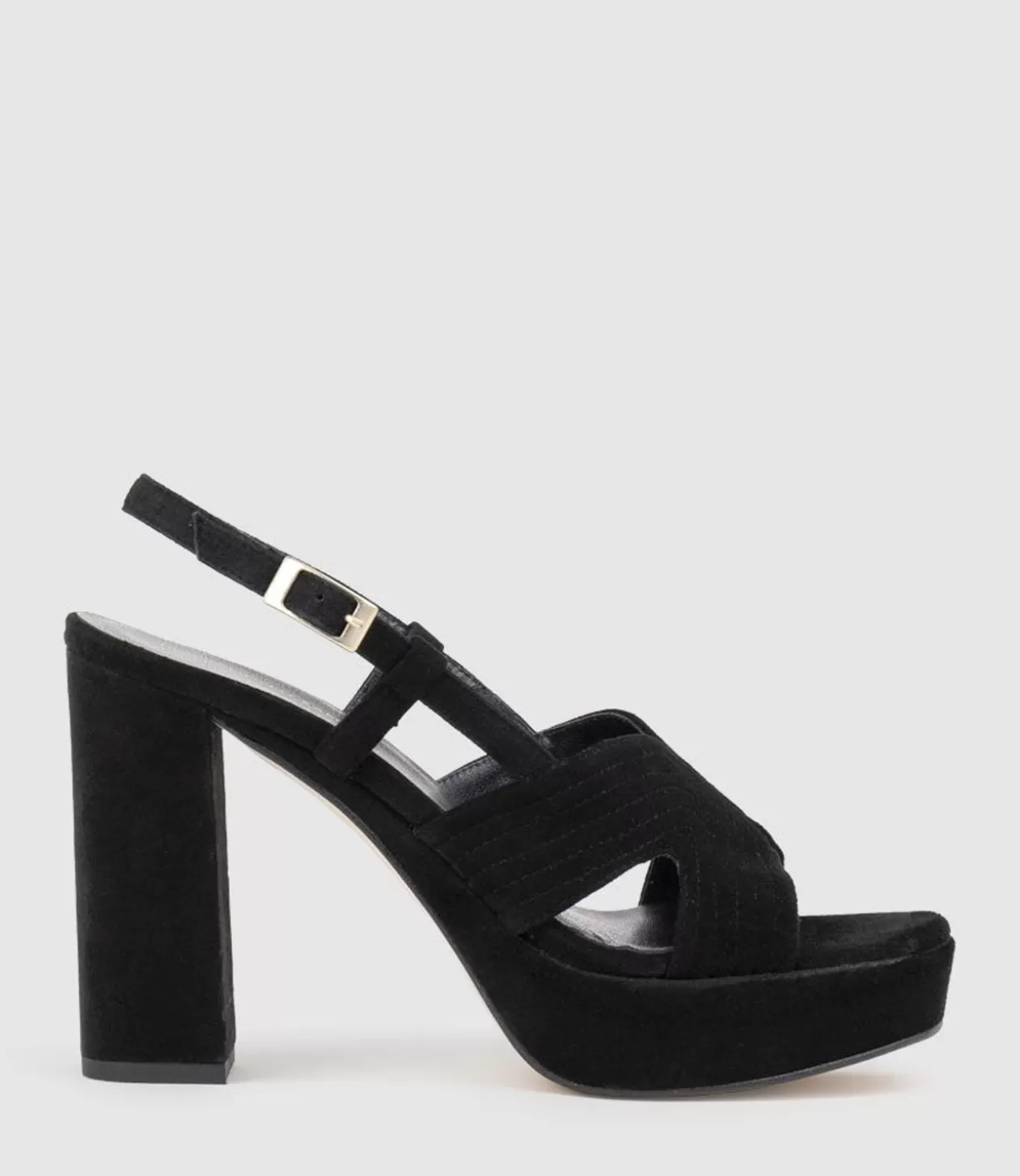 Edward Meller High Heel Sandals<Rastine115 Open Toe Platform Sandal In Black Suede