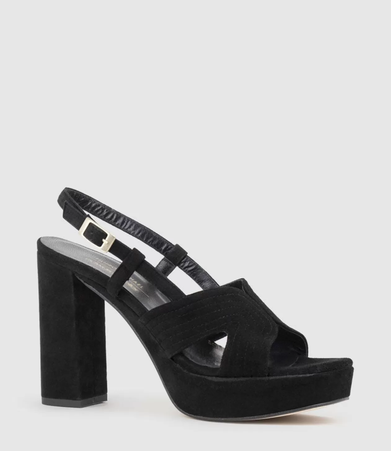 Edward Meller Platform Sandals<Rastine115 Open Toe Platform Sandal In Black Suede