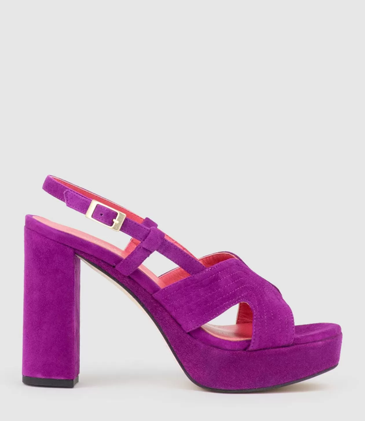 Edward Meller High Heel Sandals<Rastine115 Open Toe Platform Sandal In Magenta Suede