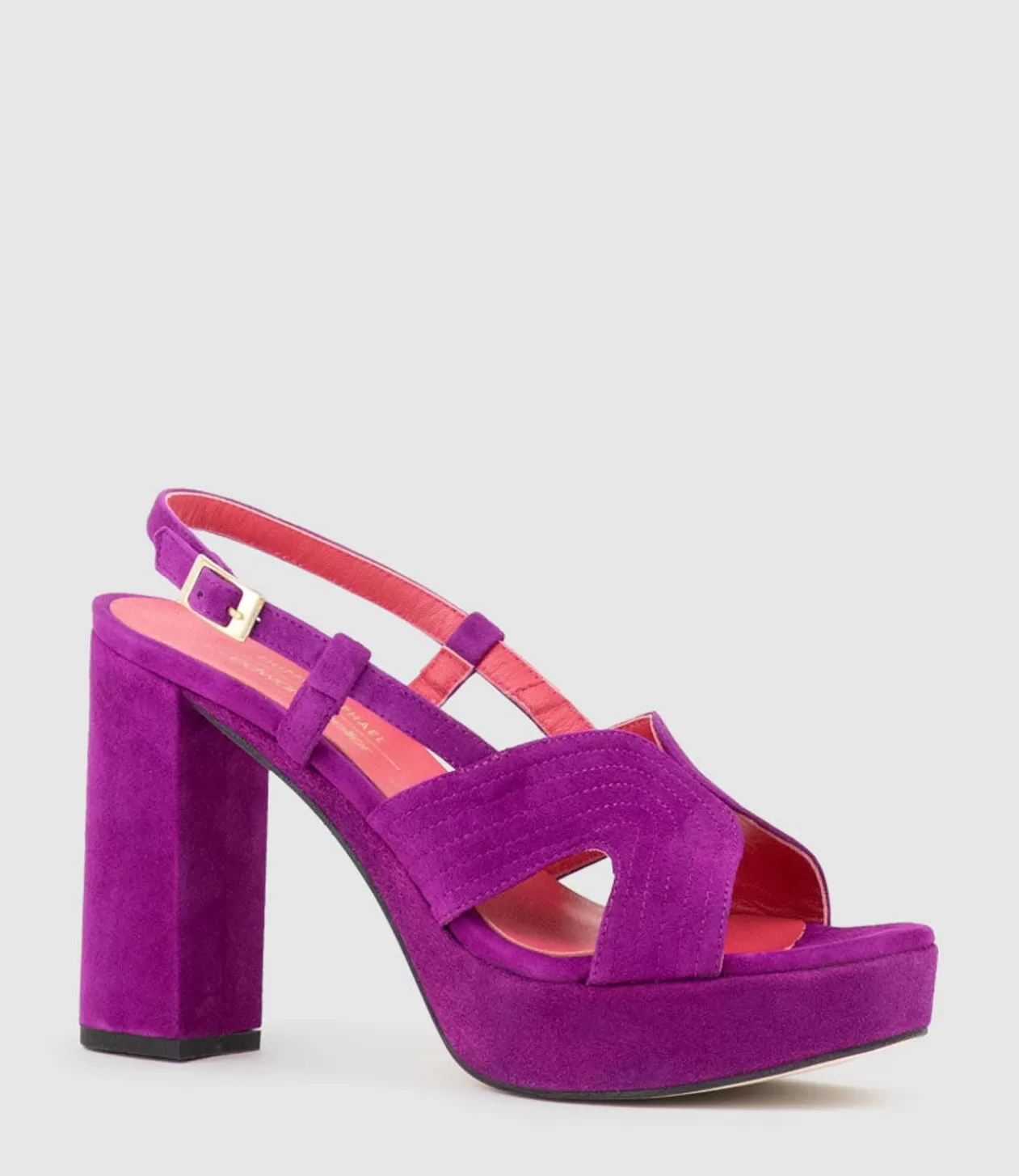 Edward Meller Platform Sandals<Rastine115 Open Toe Platform Sandal In Magenta Suede