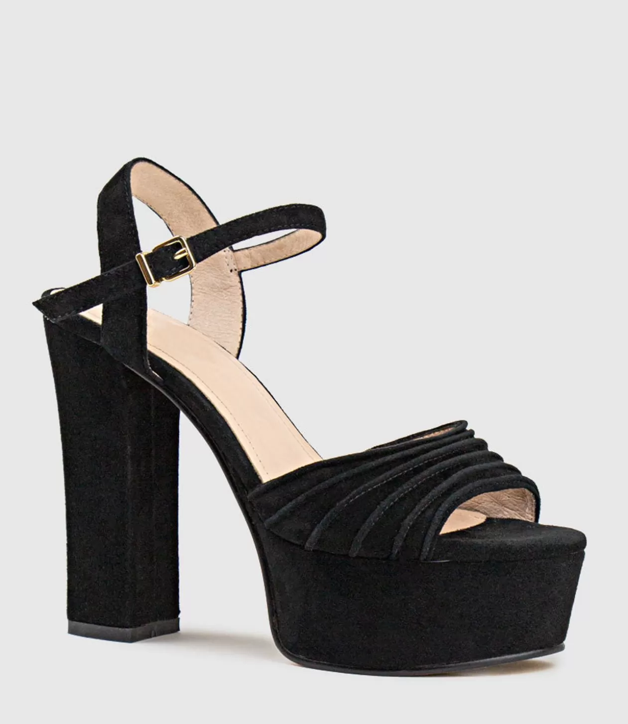 Edward Meller High Heel Sandals<Regal125 Extra High Platform Sandal In Black Suede