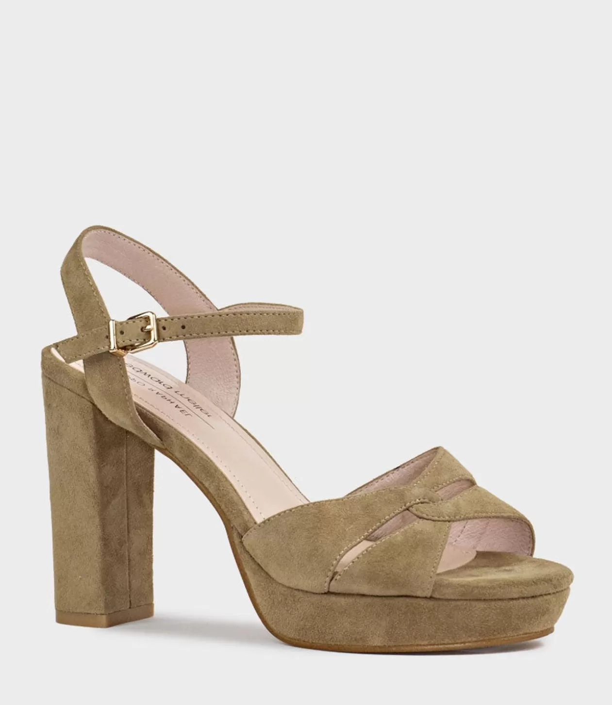 Edward Meller Platform Sandals<Regent100 Interlocked Detail Platform Sandal In Camel Suede