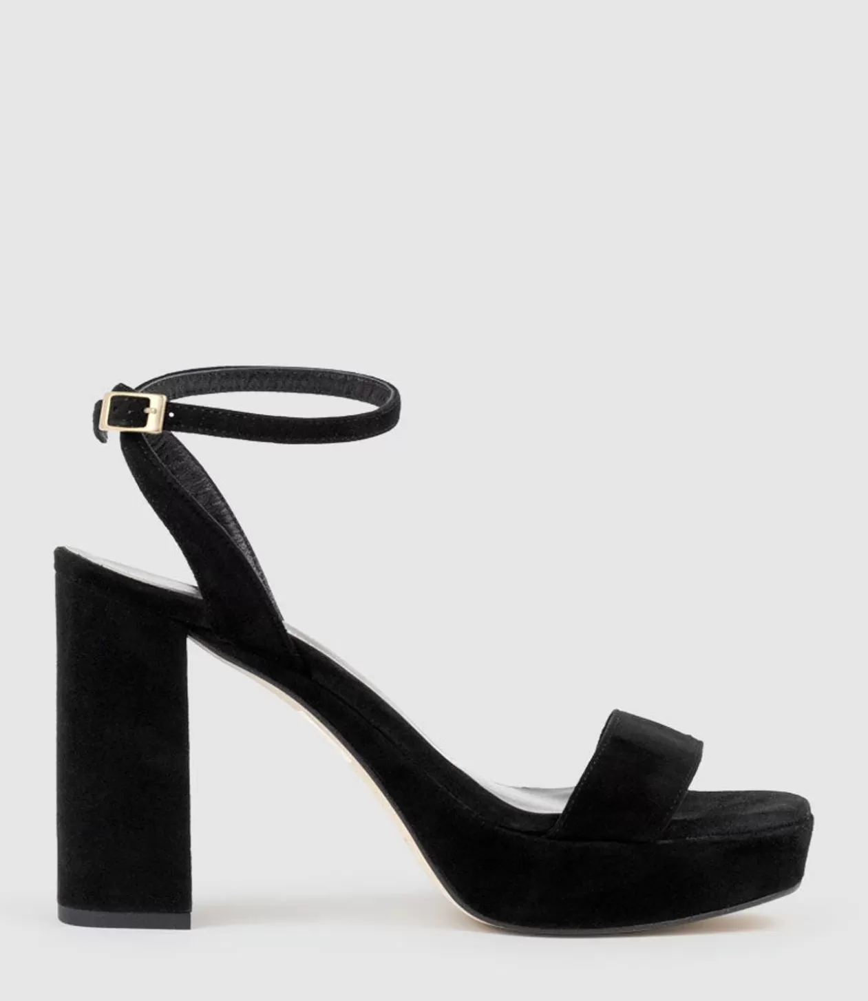 Edward Meller Platform Sandals<Relia115 Ankle Wrap Platform Sandal In Black Suede