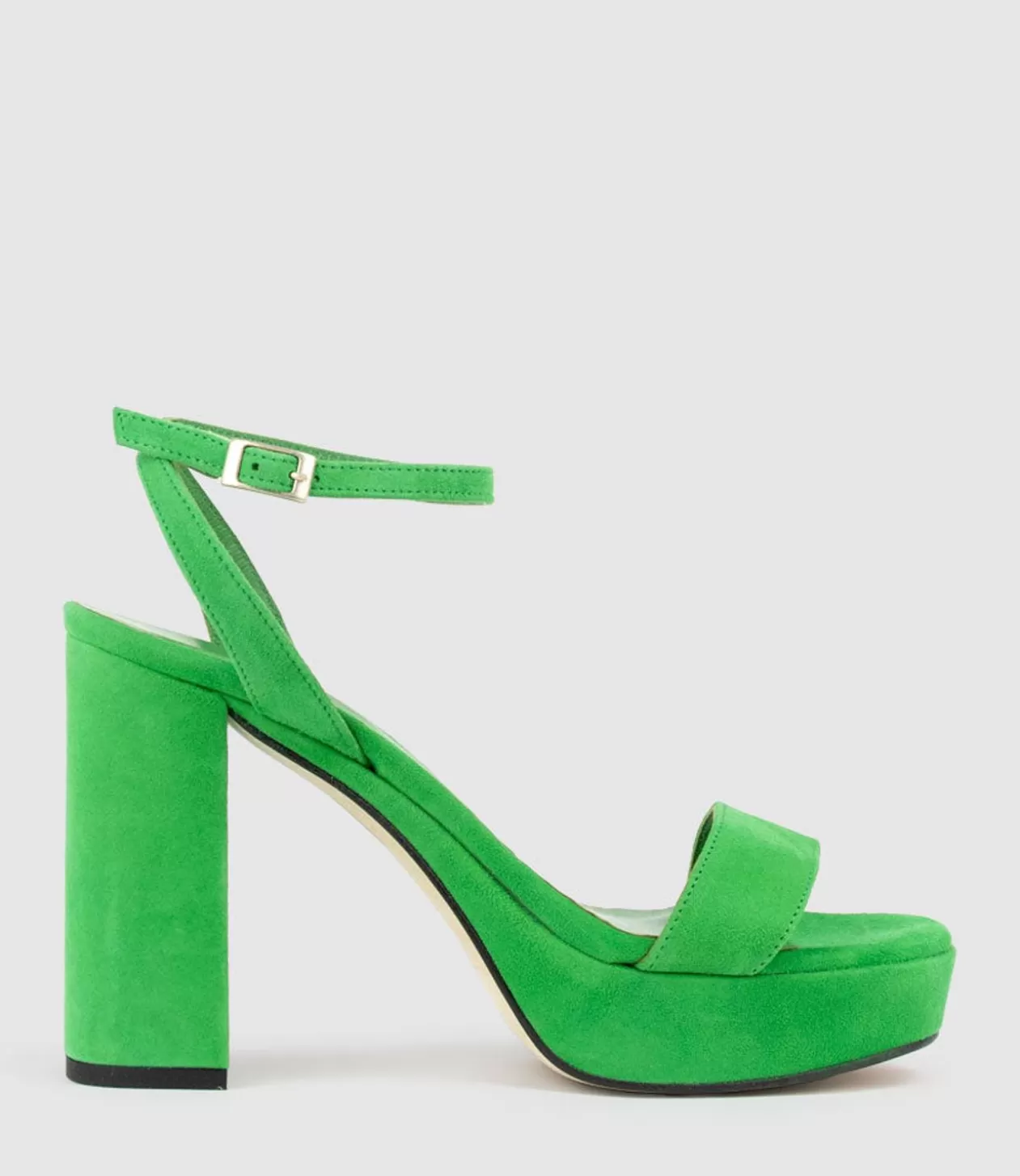 Edward Meller High Heel Sandals<Relia115 Ankle Wrap Platform Sandal In Green Suede