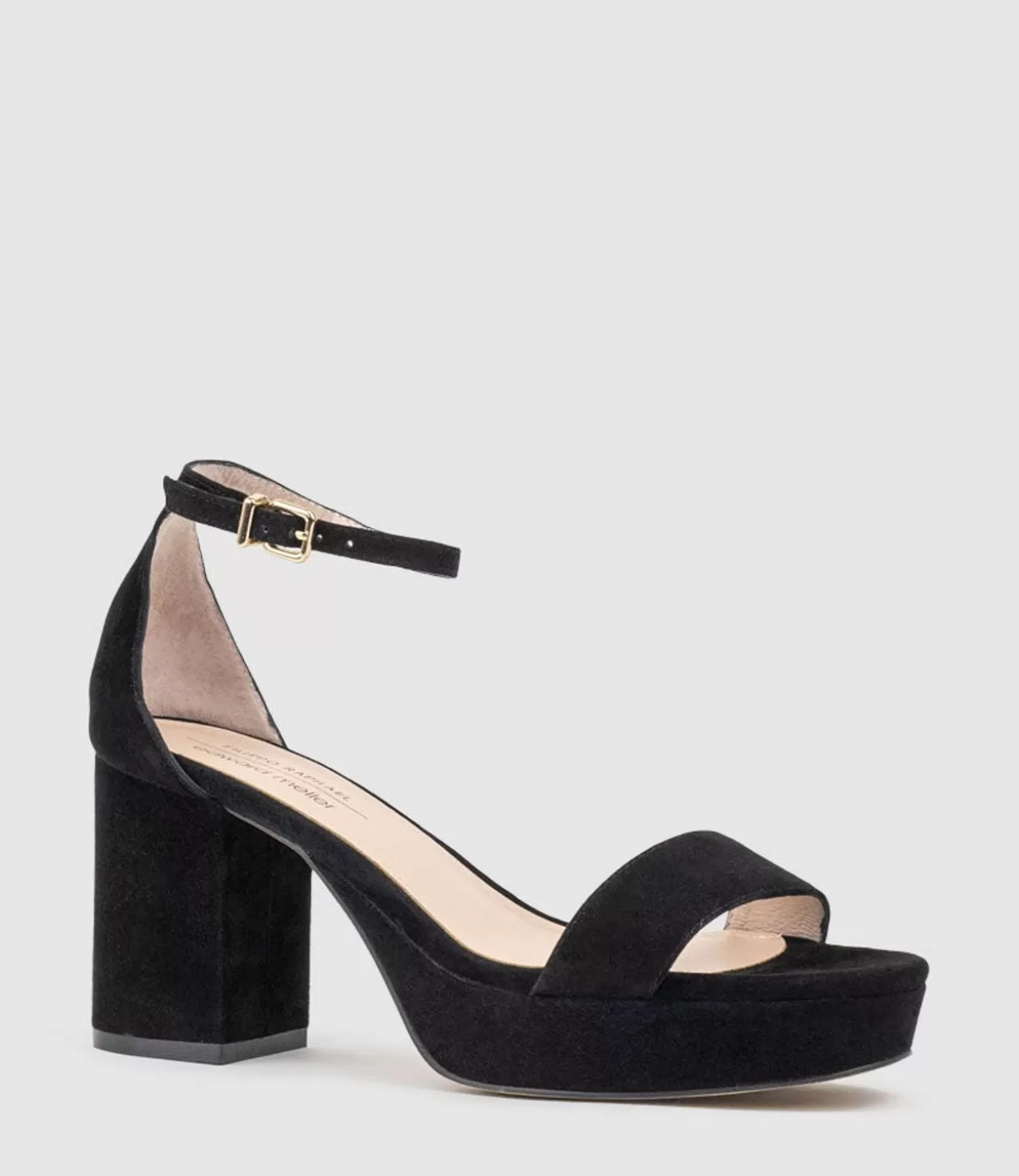 Edward Meller Platform Sandals<Resdin80 Single Strap Platform Sandal In Black Suede