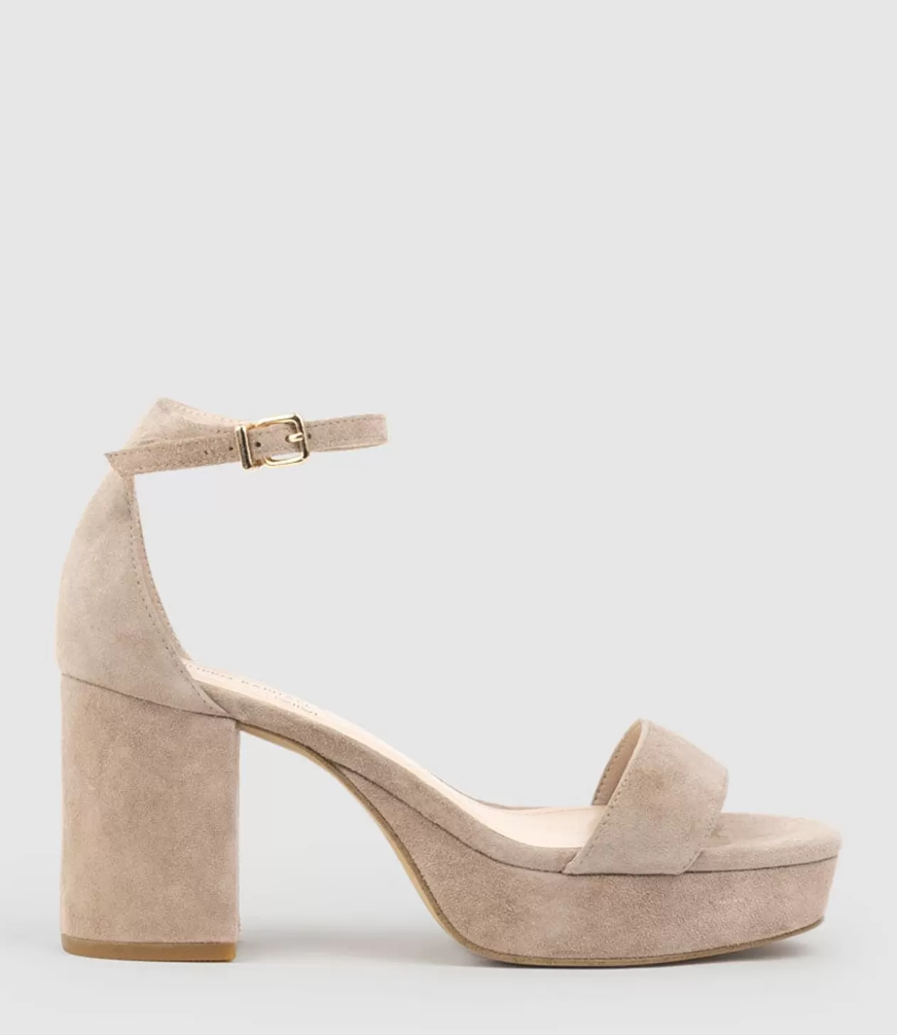 Edward Meller High Heel Sandals<Resdin80 Single Strap Platform Sandal In Nude Suede